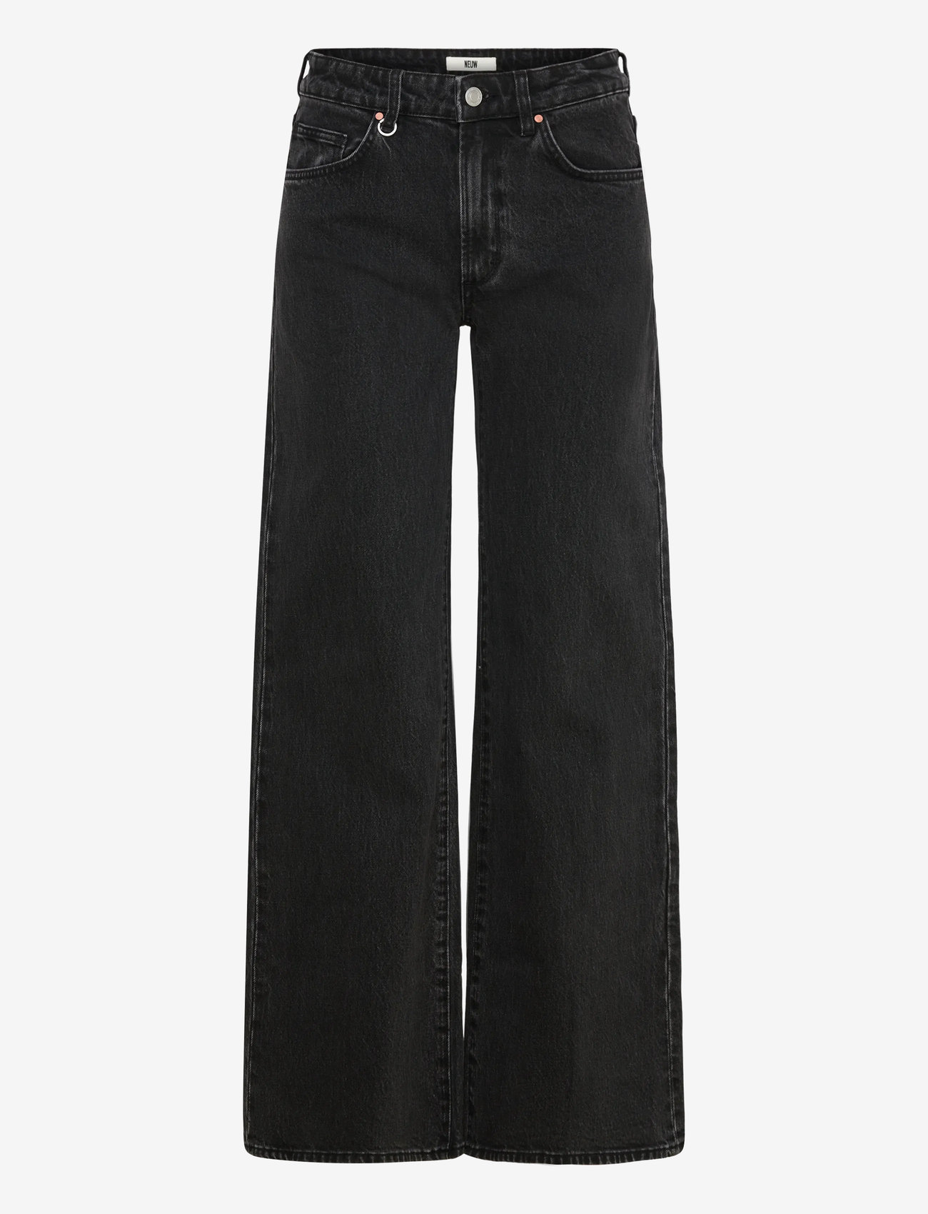 NEUW - EVA WIDE FRENCH BLACK WASHED BLACK - leveälahkeiset farkut - black - 1