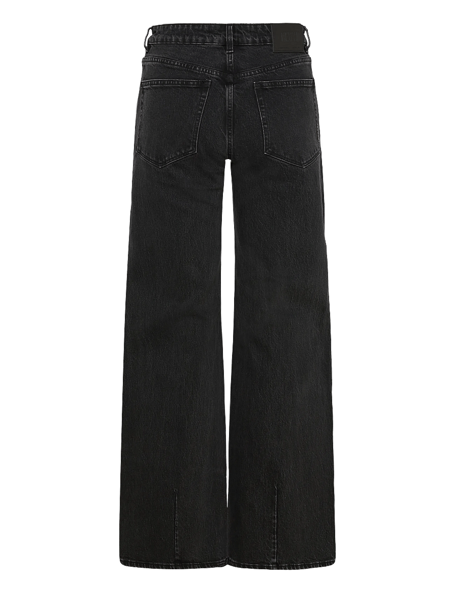 NEUW - EVA WIDE FRENCH BLACK WASHED BLACK - leveälahkeiset farkut - black - 2