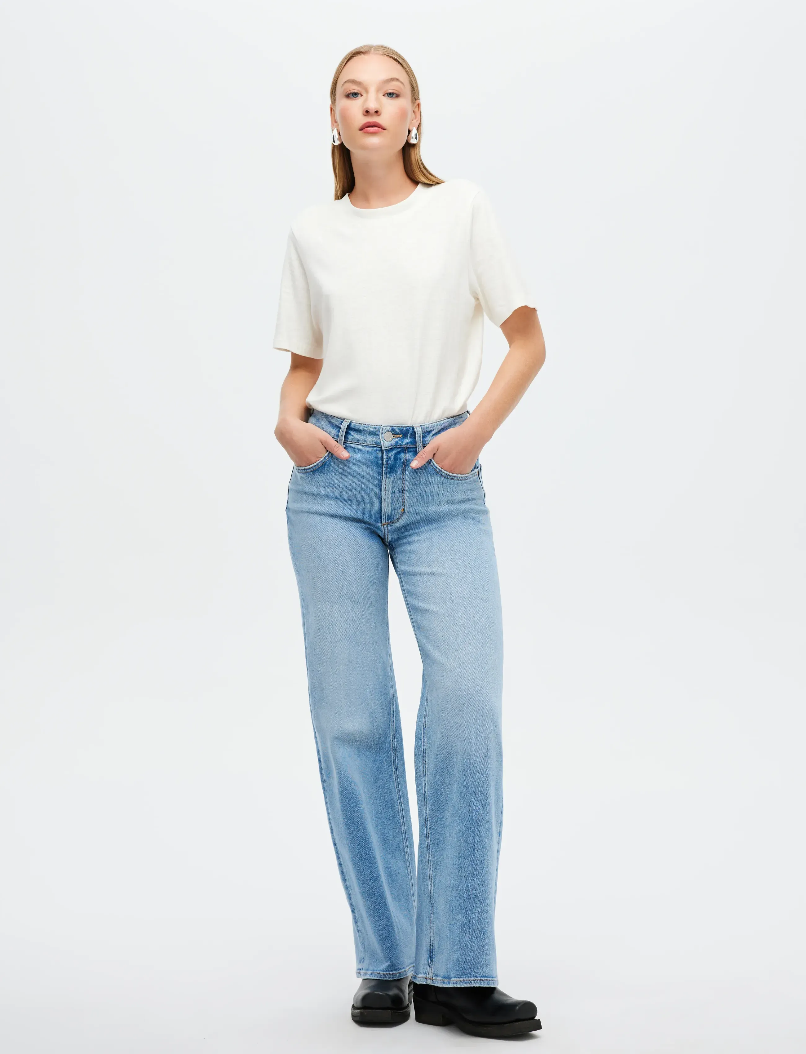 NEUW EVA WIDE MIRAGELIGHT VINTAGE INDIGO - Tøj - BLUE / blue