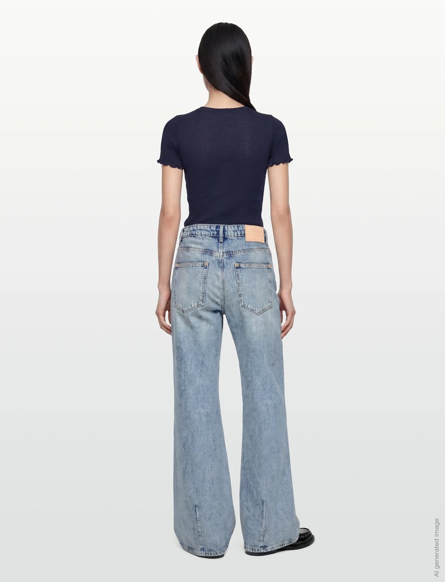 NEUW - CHLOE BAGGY FLARE ONISM MID VINTAGE INDIGO - jeans évasés - blue - 4