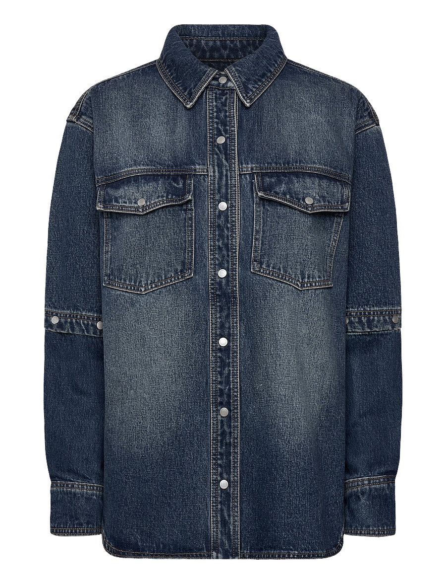 NEUW - CUT LOOSE DENIM SHACKETINDIGO - jeansskjortor - blue - 1