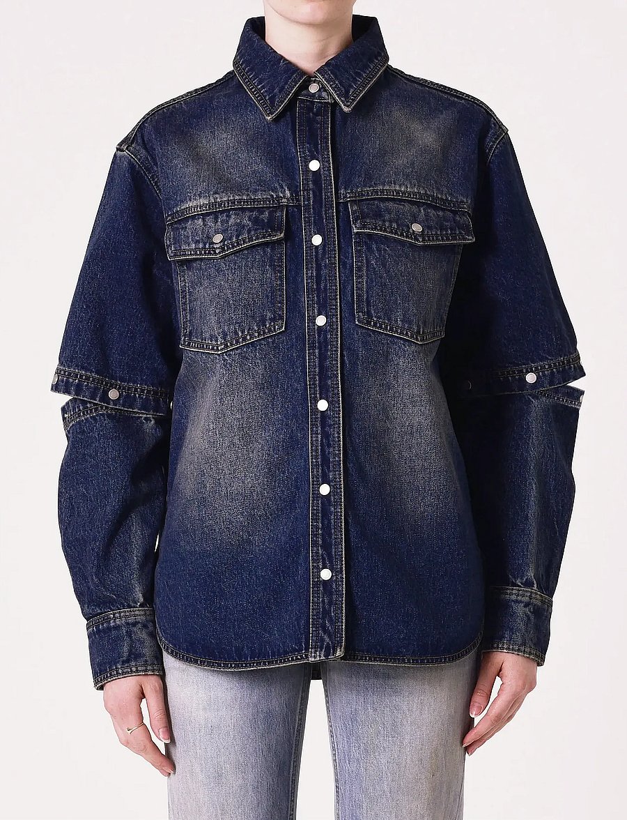 NEUW - CUT LOOSE DENIM SHACKETINDIGO - koszule dżinsowe - blue - 0