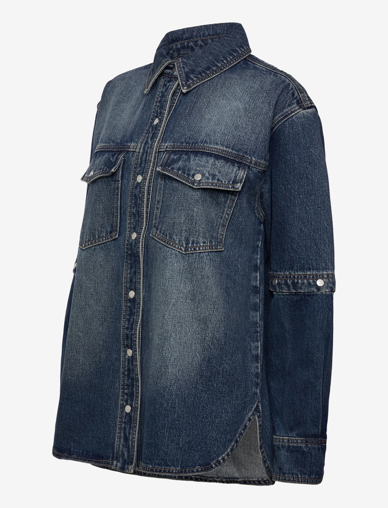 NEUW - CUT LOOSE DENIM SHACKETINDIGO - jeansskjortor - blue - 4