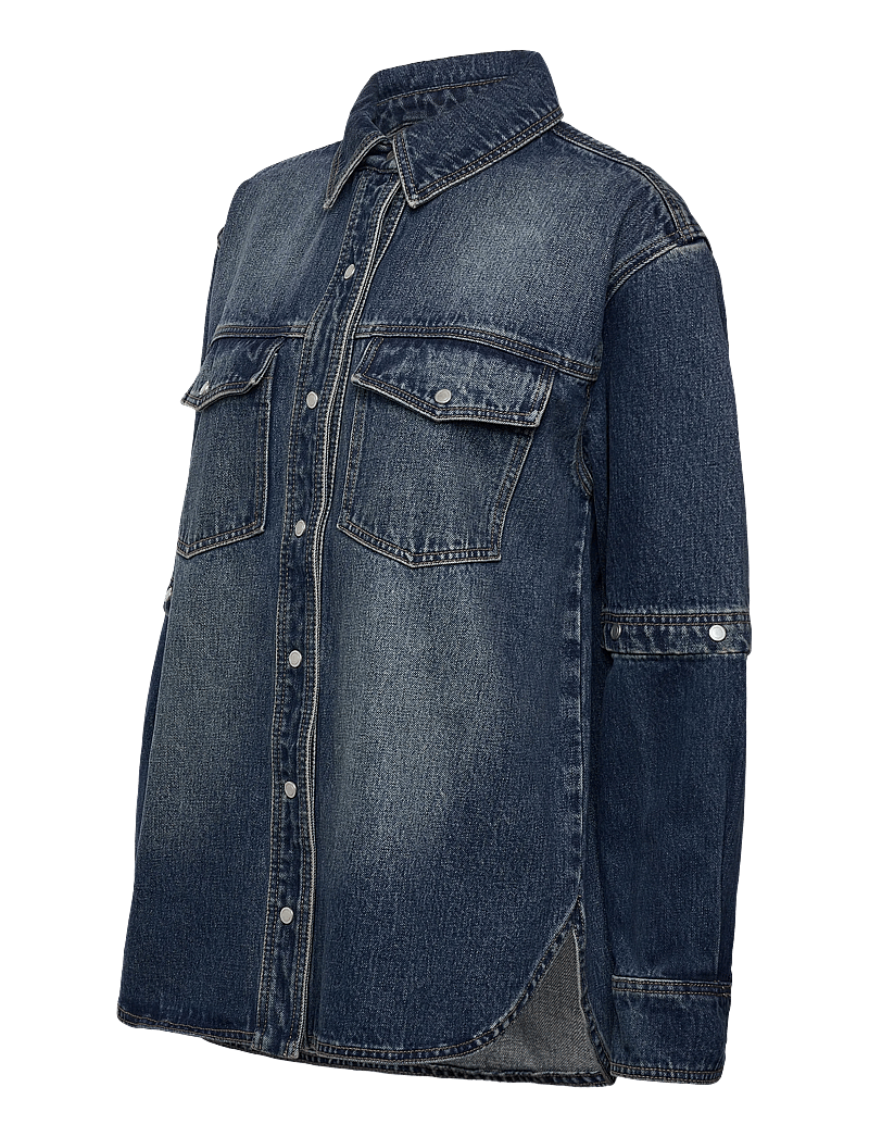 NEUW - CUT LOOSE DENIM SHACKETINDIGO - jeansskjortor - blue - 4