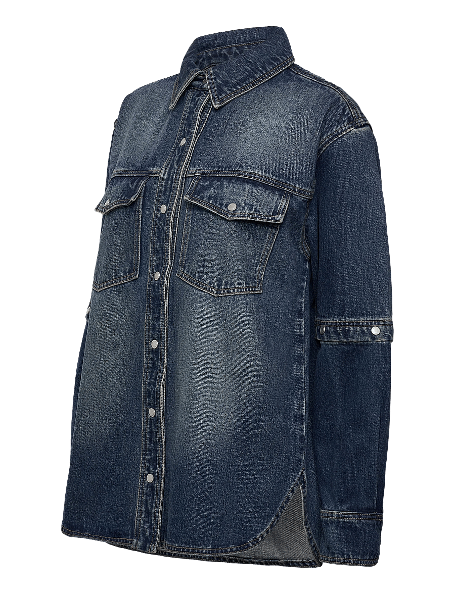 NEUW - CUT LOOSE DENIM SHACKETINDIGO - koszule dżinsowe - blue - 4