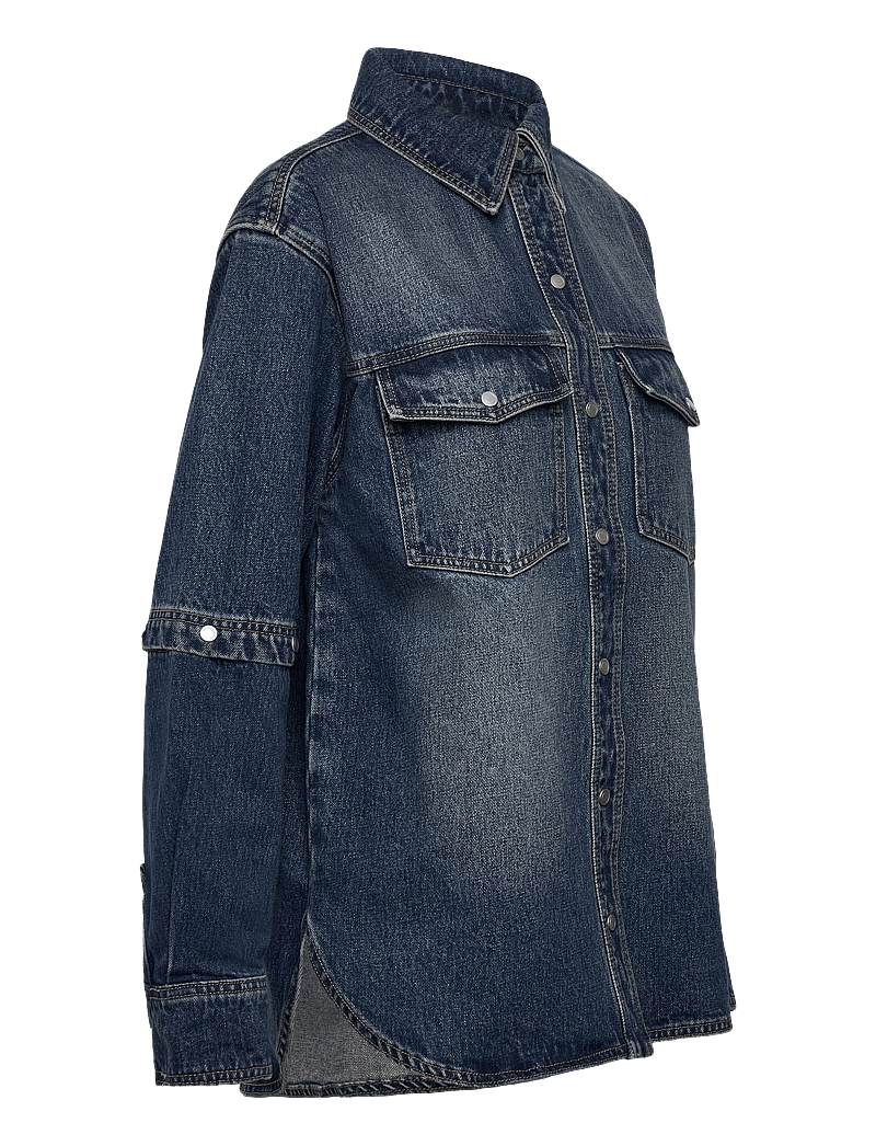 NEUW - CUT LOOSE DENIM SHACKETINDIGO - jeansskjortor - blue - 5