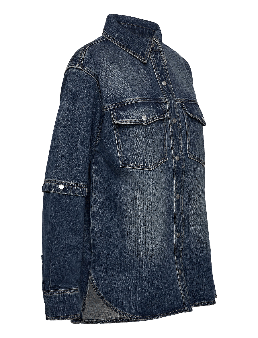 NEUW - CUT LOOSE DENIM SHACKETINDIGO - koszule dżinsowe - blue - 5