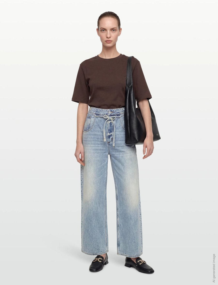 NEUW - YOKO BAGGY RUNWAYLIGHT VINTAGE INDIGO - hosen mit weitem bein - blue - 0