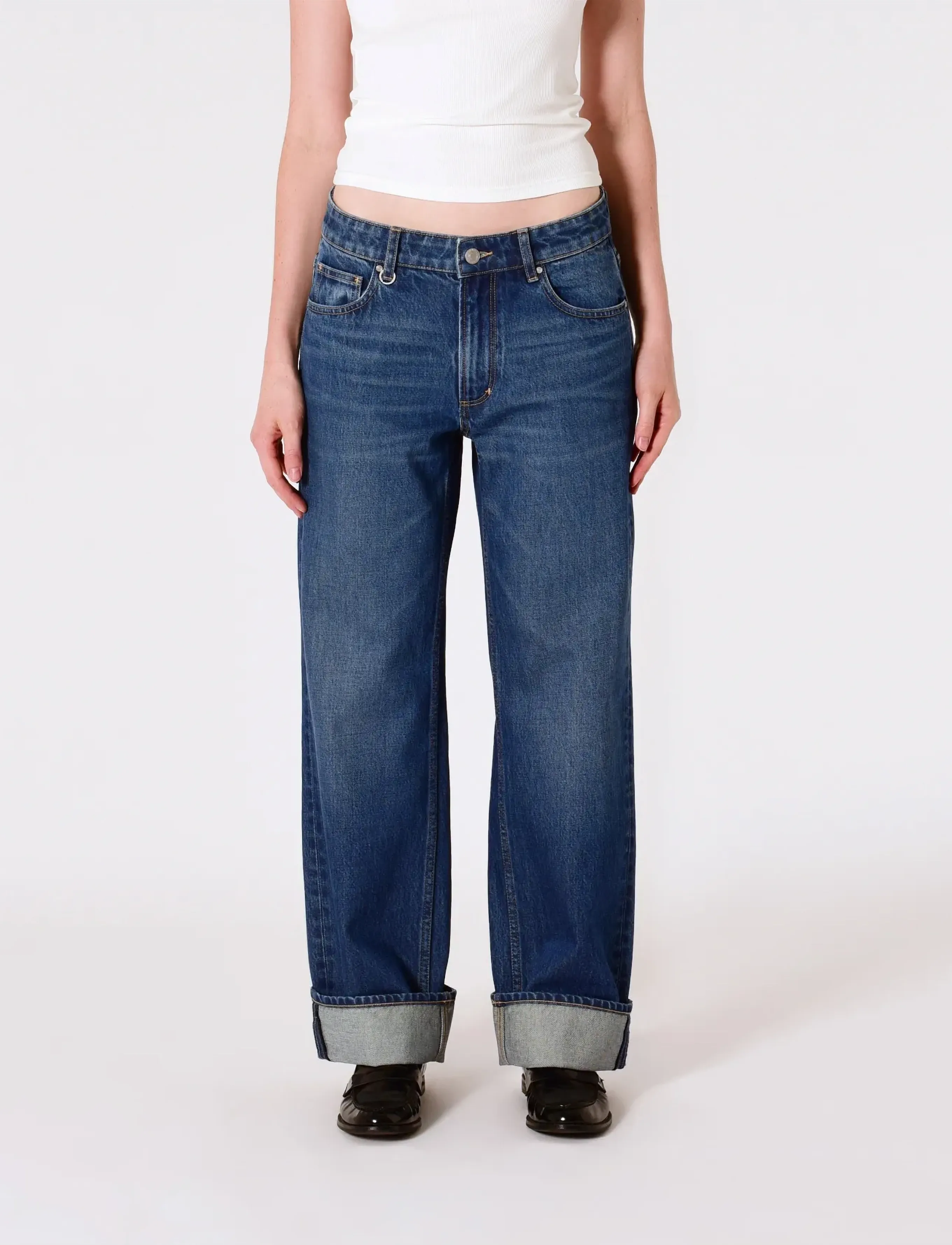 NEUW - DARIA BAGGY CLASSICMID VINTAGE INDIGO - leveälahkeiset farkut - blue - 0