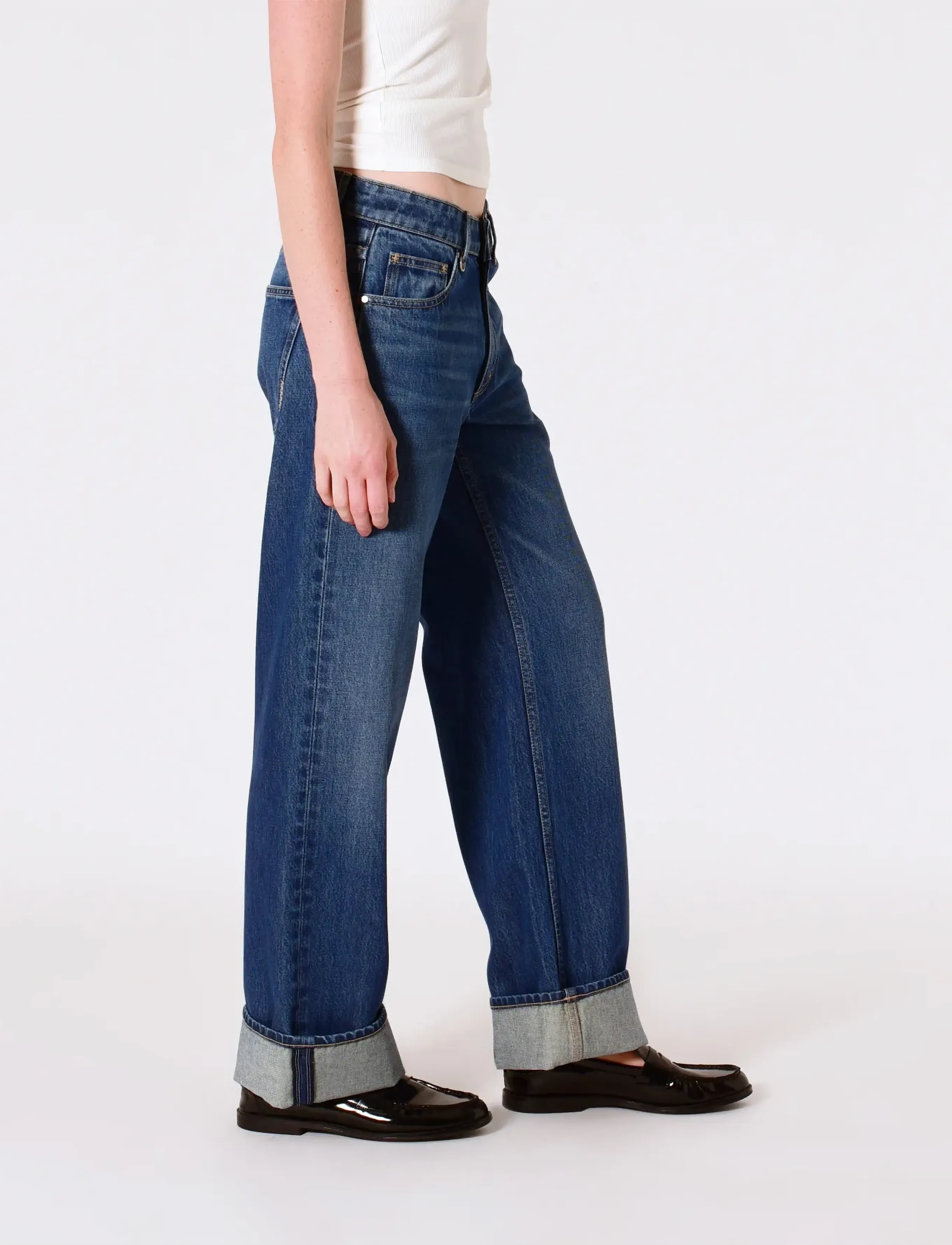 NEUW - DARIA BAGGY CLASSICMID VINTAGE INDIGO - leveälahkeiset farkut - blue - 3