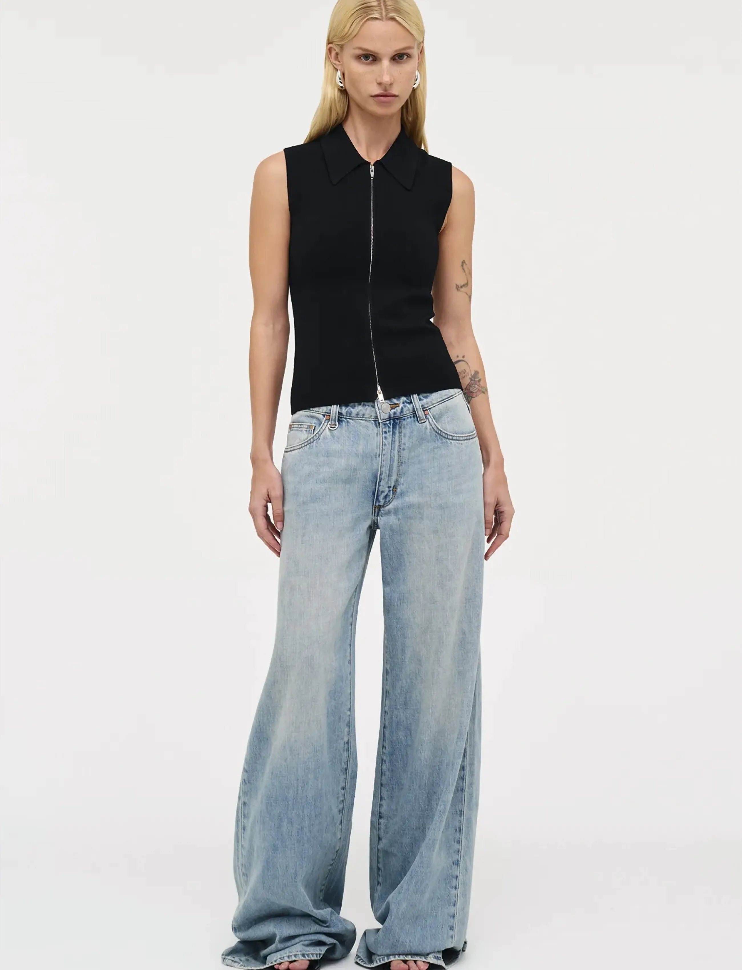 NEUW - MILLA WIDE CAPSULEMID VINTAGE INDIGO - wide leg jeans - blue - 0