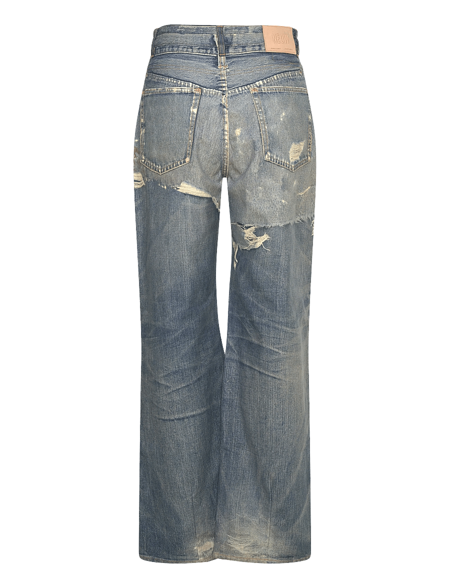 NEUW - COCO RELAXED DIGITAL SUMMERMID VINTAGE INDIGO - hosen mit weitem bein - blue - 2