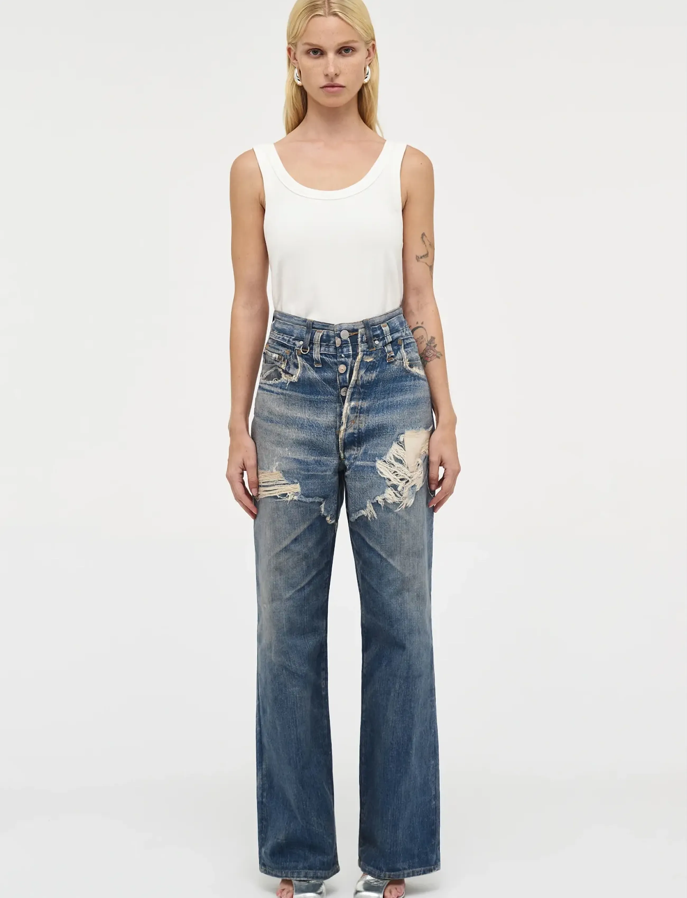 NEUW Coco Relaxed Digital Summermid Vintage Indigo, 29 x 32, Blue, Jeans > Vidde, Dame
