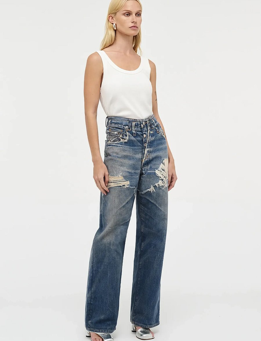 NEUW - COCO RELAXED DIGITAL SUMMERMID VINTAGE INDIGO - hosen mit weitem bein - blue - 3