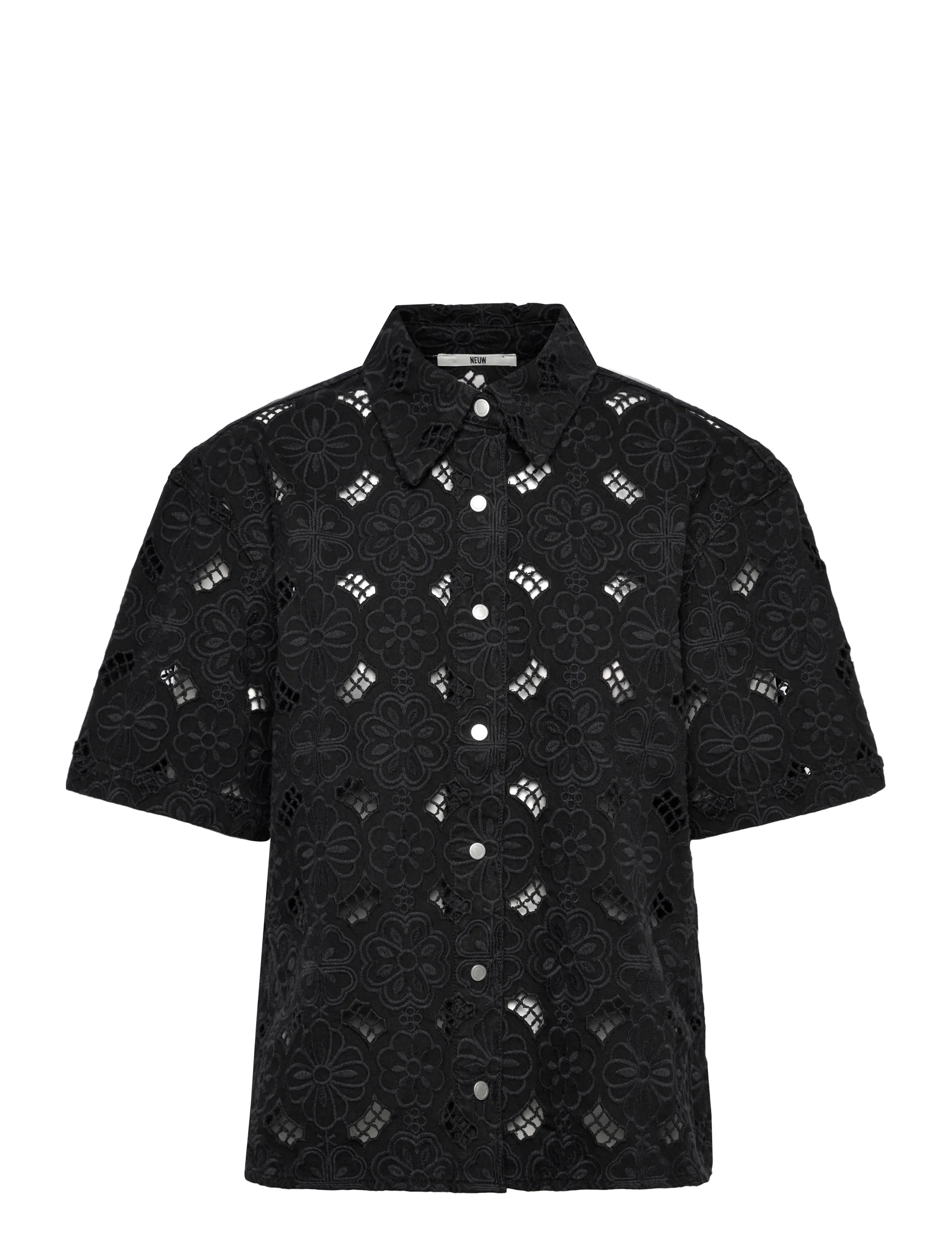 NEUW Fiore Embroidery Shirtwashed Schwarz Schwarz - XS - Damen