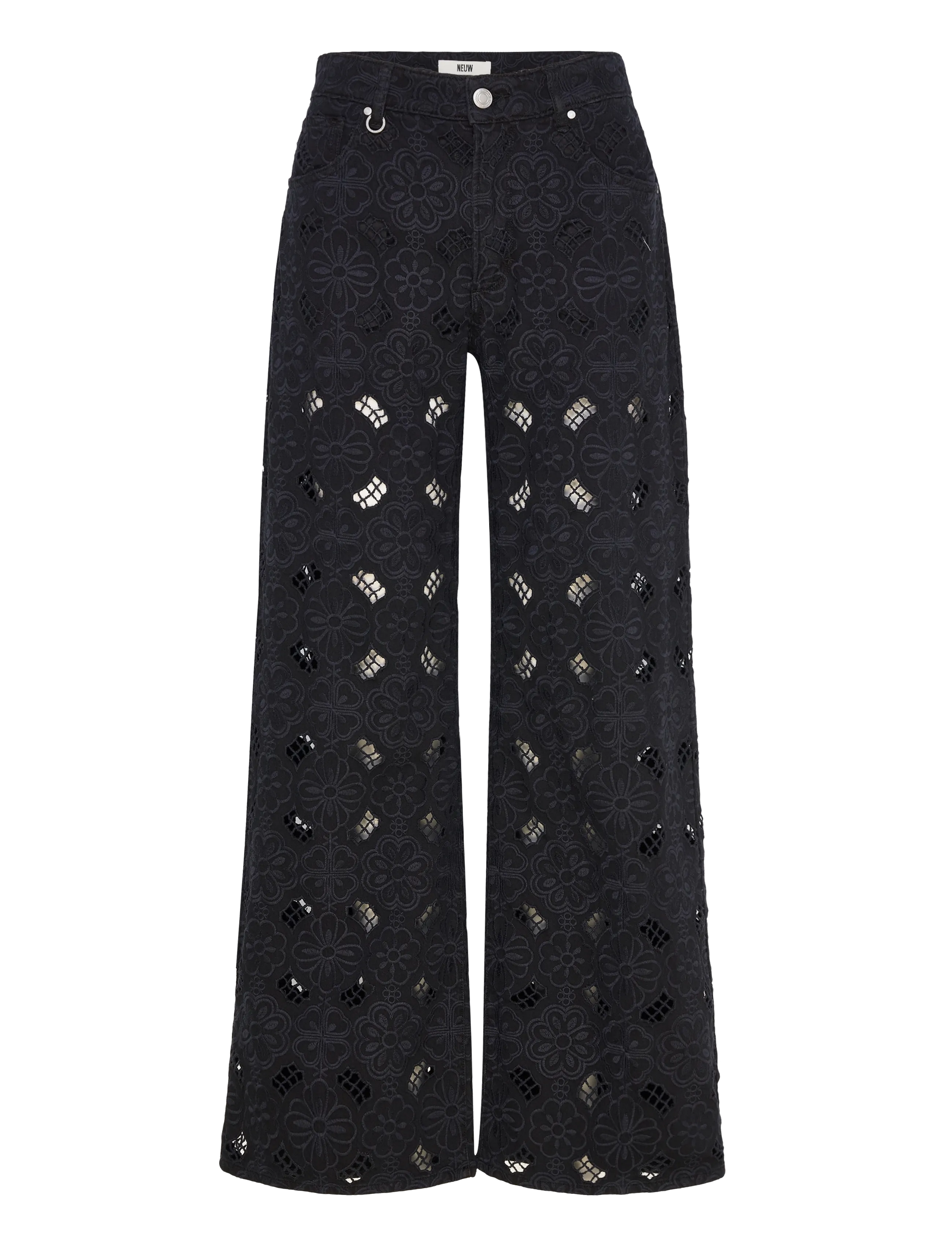 NEUW EVA WIDE FIORE EMBROIDERYBLUE BLACK - NEUW - BLACK / black