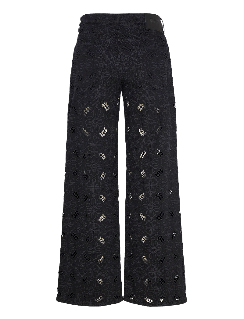 NEUW - EVA WIDE FIORE EMBROIDERYBLUE BLACK - brede jeans - black - 2