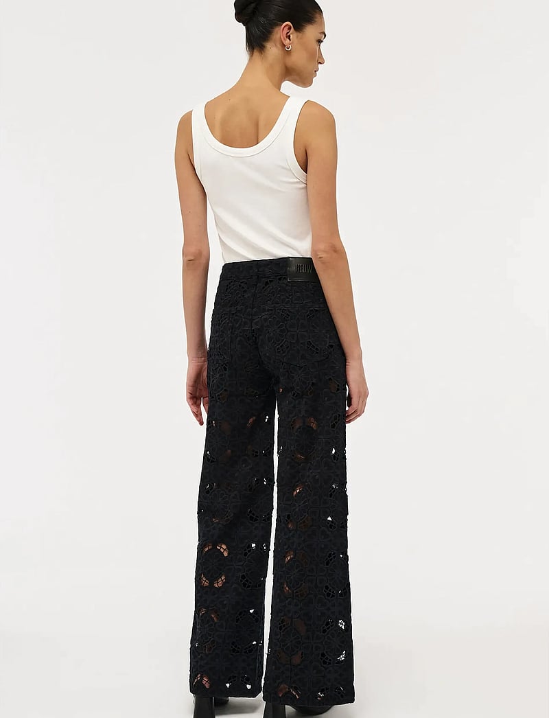 NEUW - EVA WIDE FIORE EMBROIDERYBLUE BLACK - brede jeans - black - 5