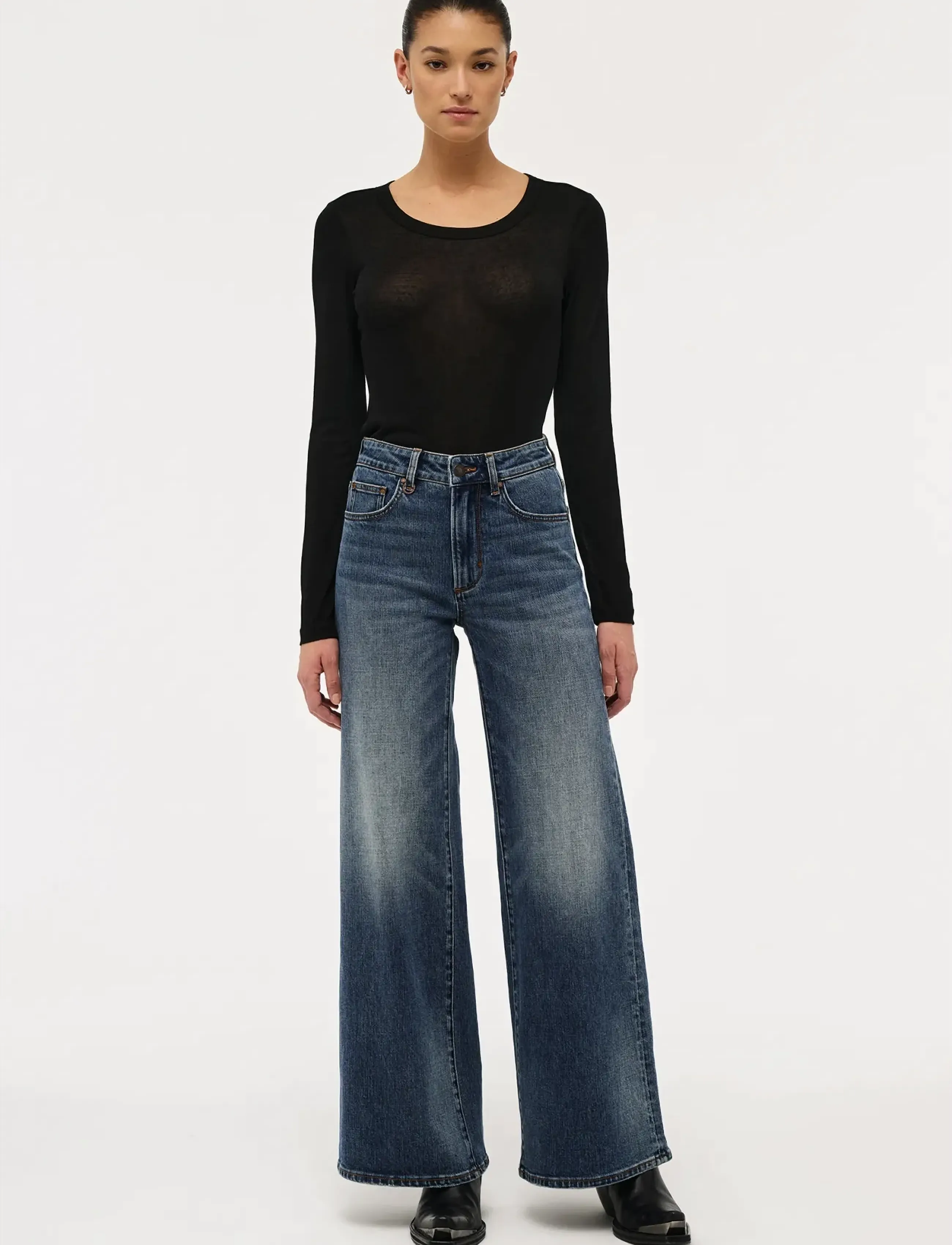 NEUW EVA WIDE HEDIDARK VINTAGE INDIGO - Transitional Layering - BLUE / blue