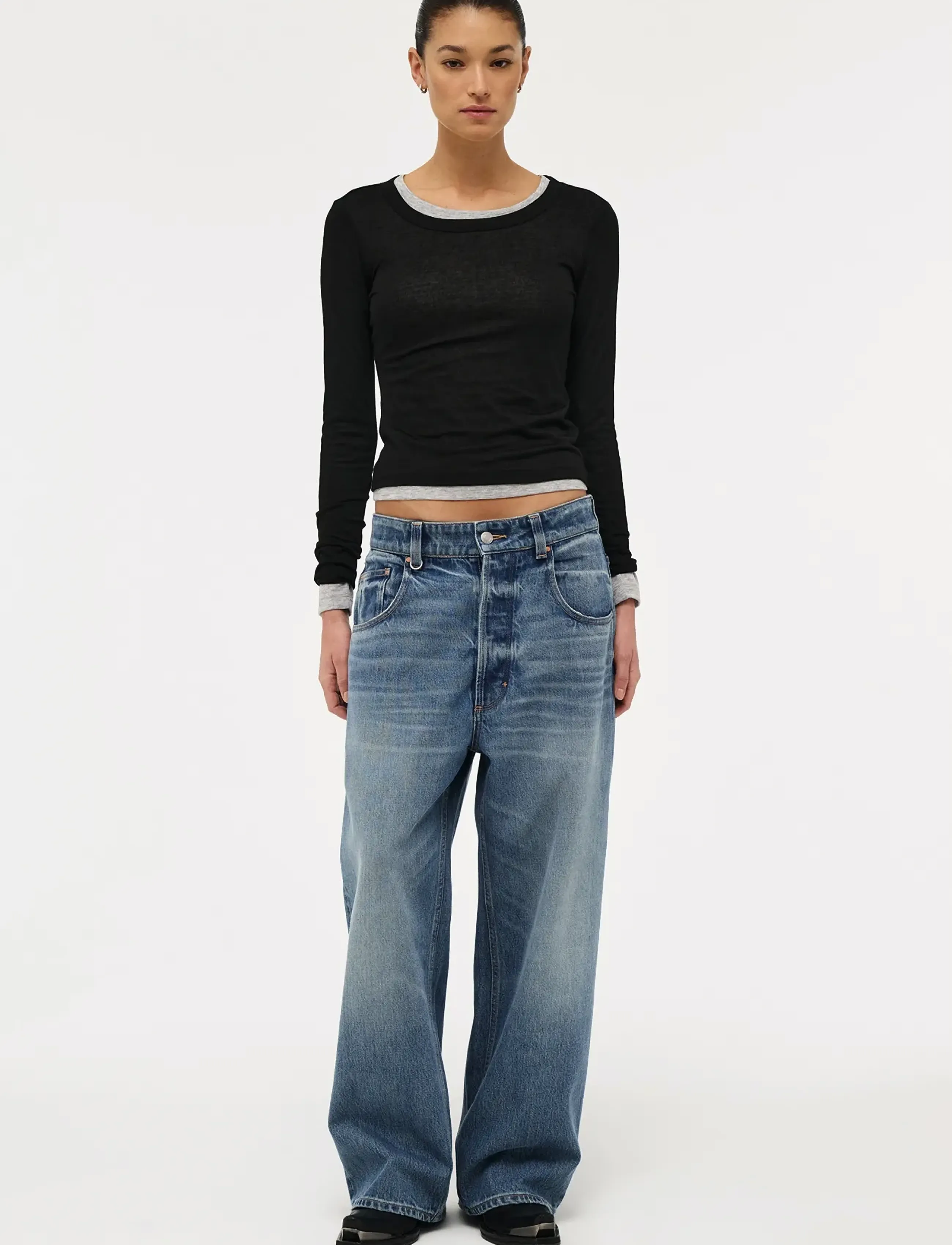 NEUW YOKO BAGGY SOHOLIGHT VINTAGE INDIGO - Transitional Layering - BLUE / blue