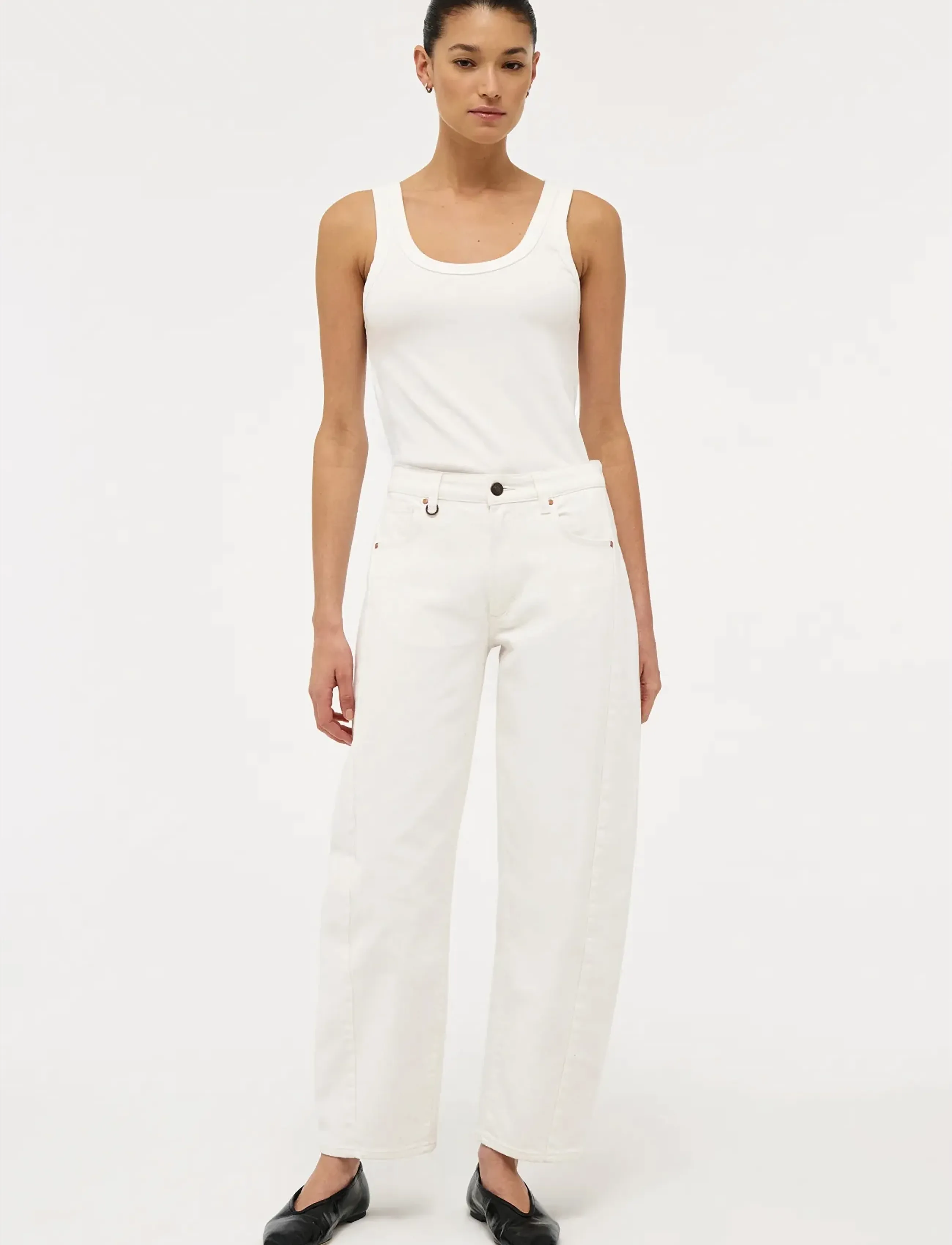 NEUW Amber Barrel Fresh White White, 32 x 30, White, Jeans > Barrel Jeans, Dame