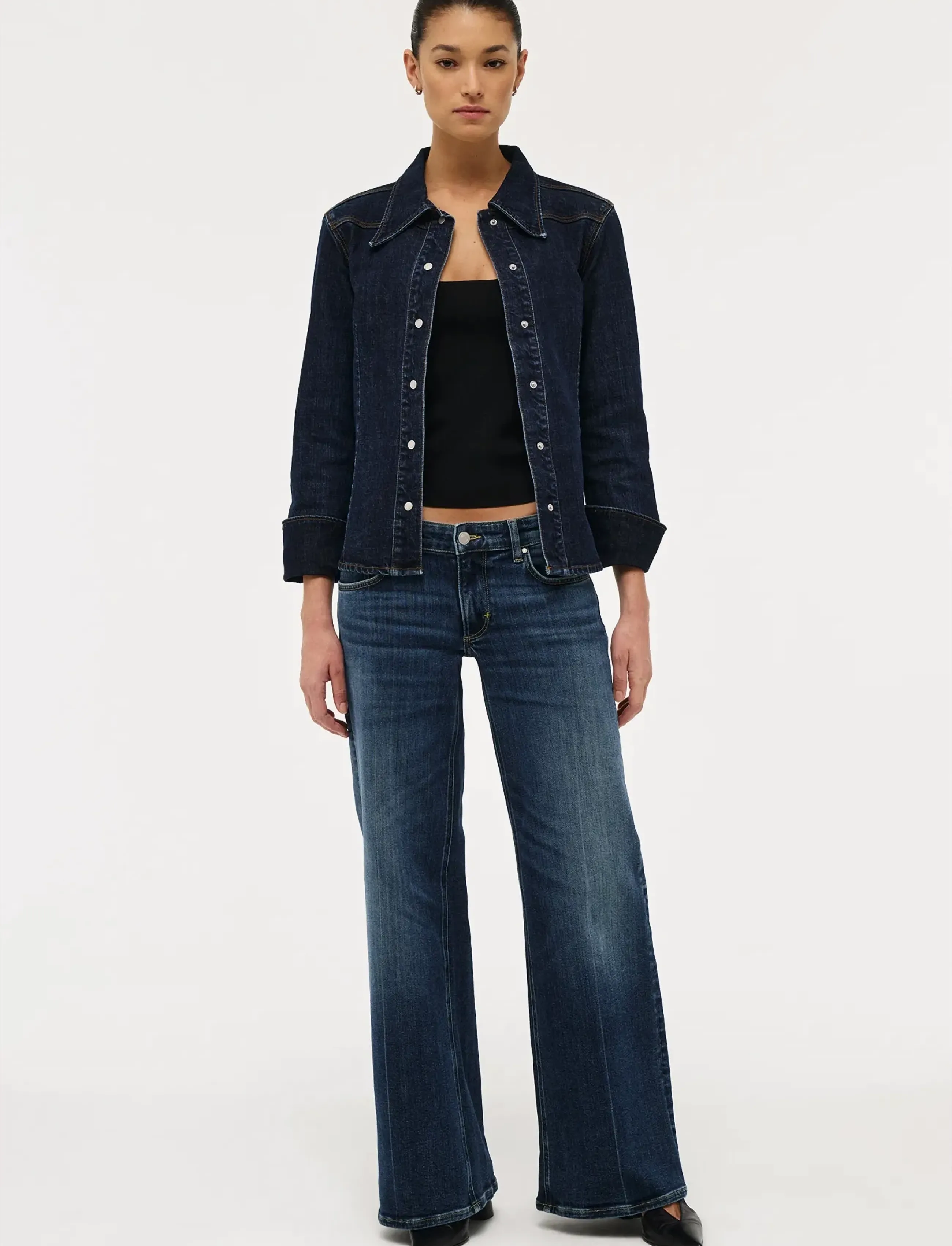 NEUW - EVA LOW MEMORIESMID VINTAGE INDIGO - brede jeans - blue - 0