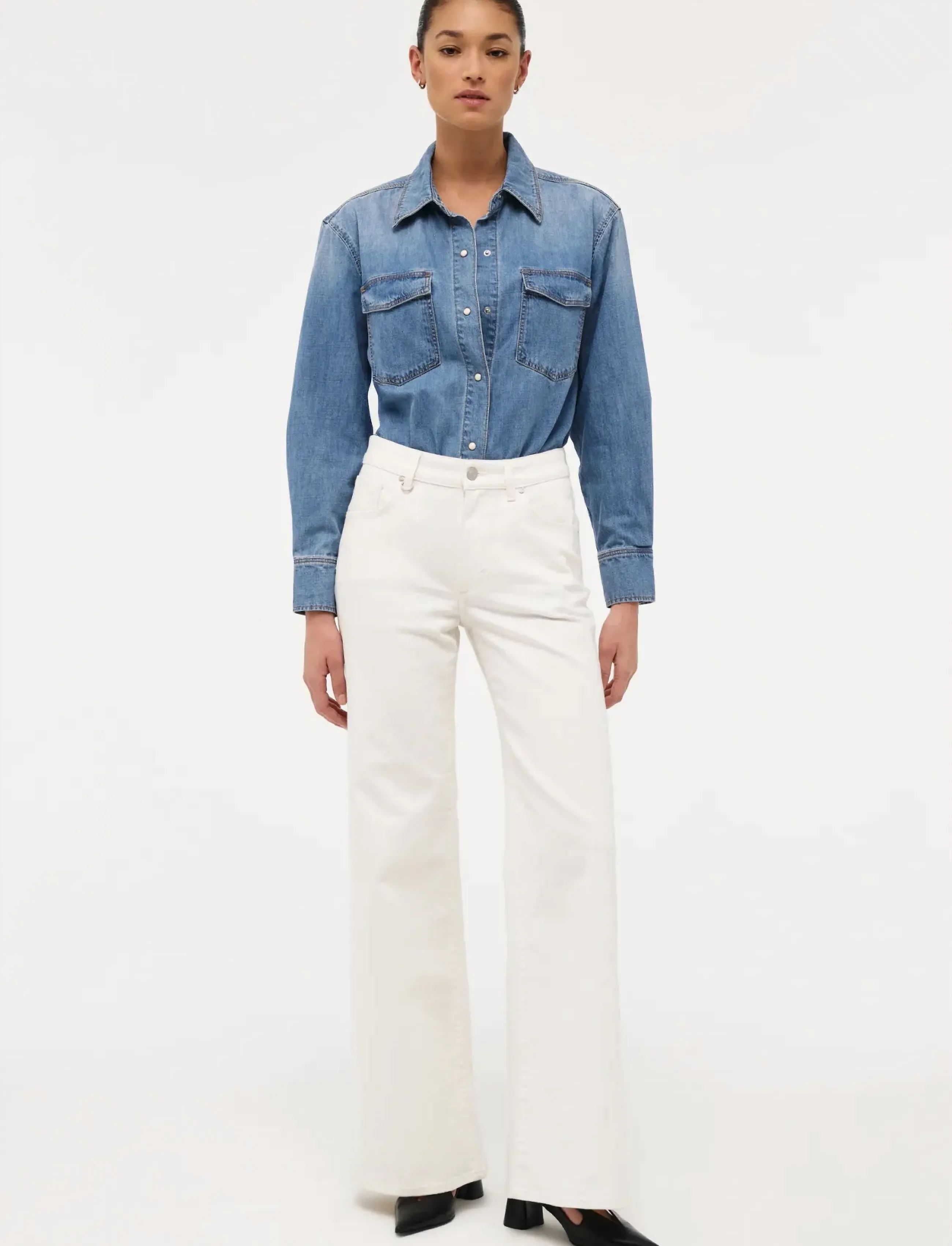 NEUW EVA WIDE WHITEWHITE - Clothing - WHITE / white