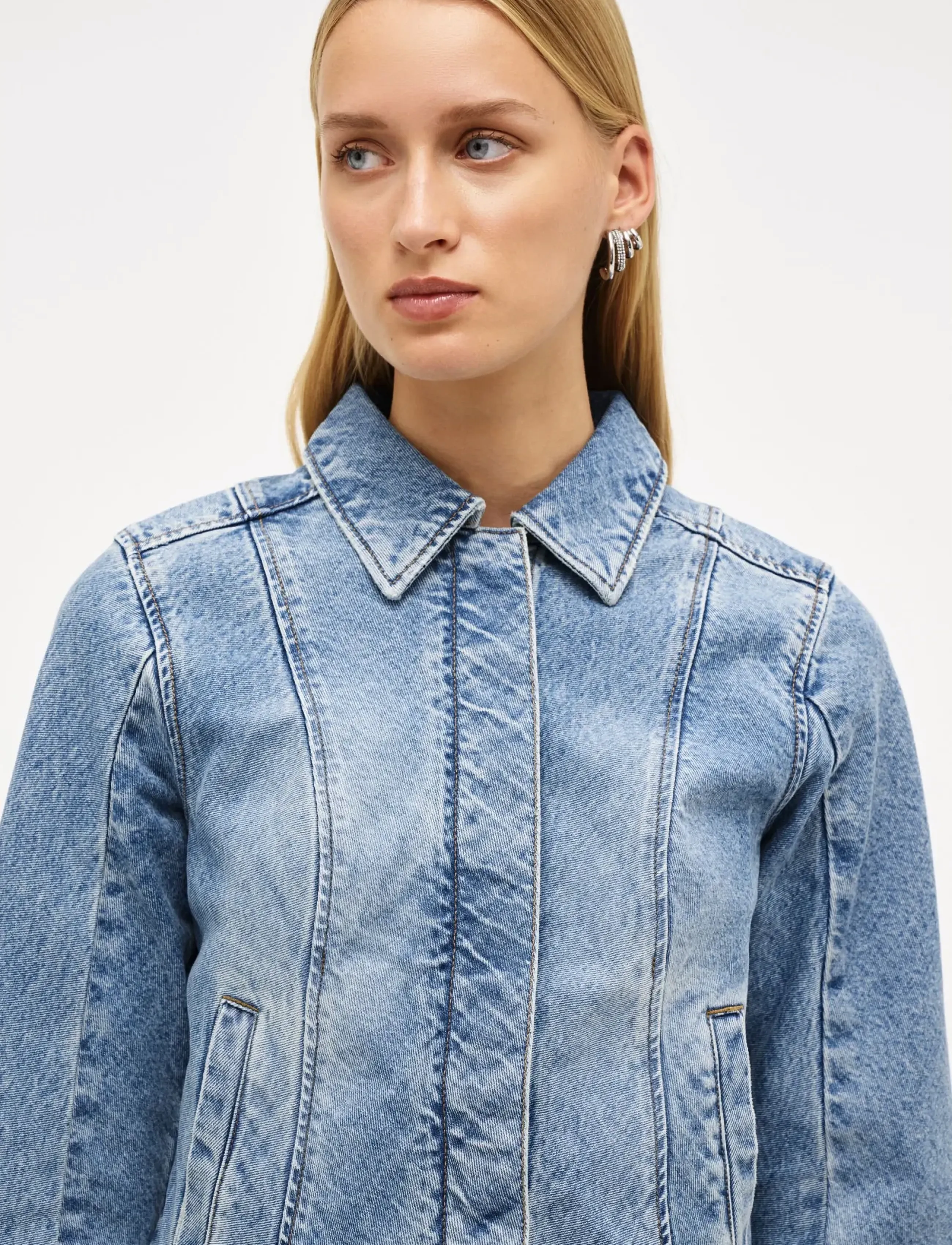 NEUW Bias Cut Denim Jacketlight Vintage Indigo, S, Blue, Jakker > Denim, Dame