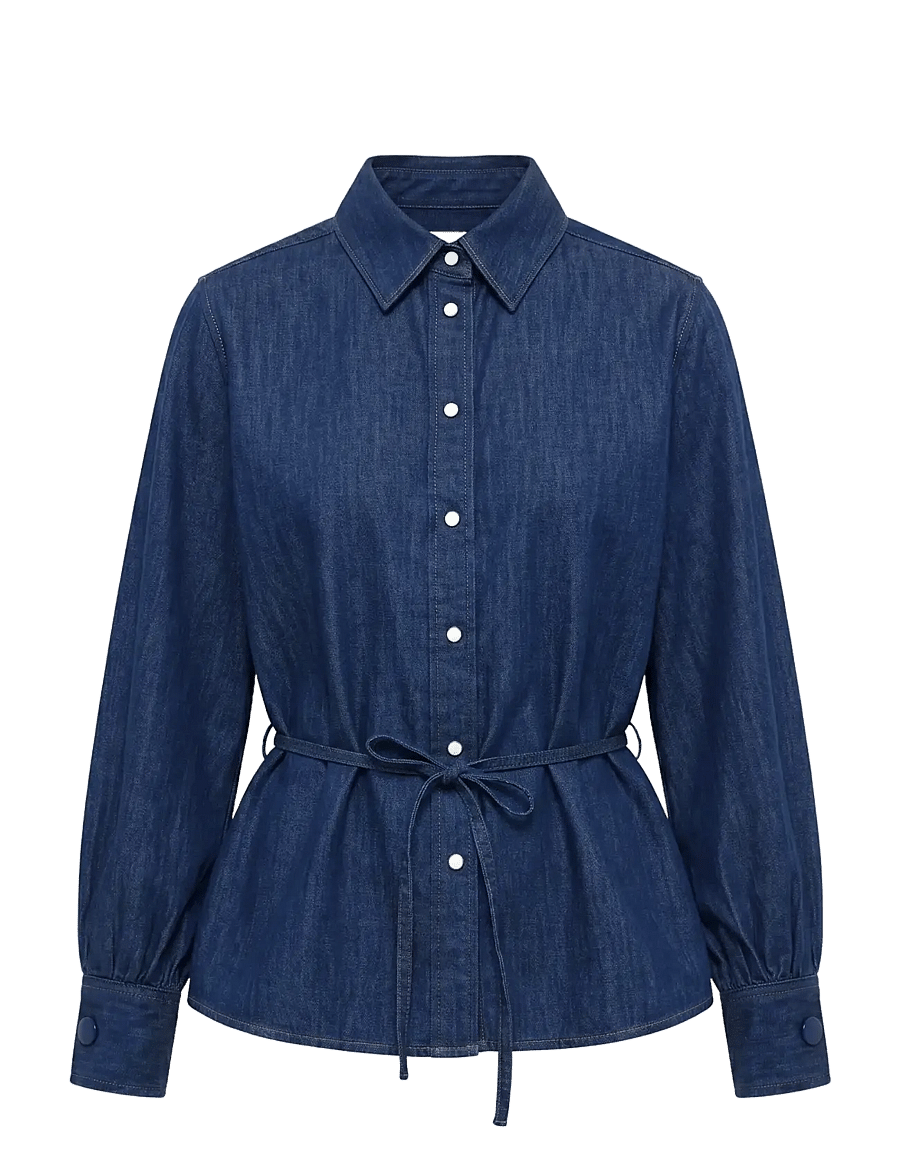 NEUW - FRANCINE SHIRTMID VINTAGE INDIGO - denimskjorter - blue - 1