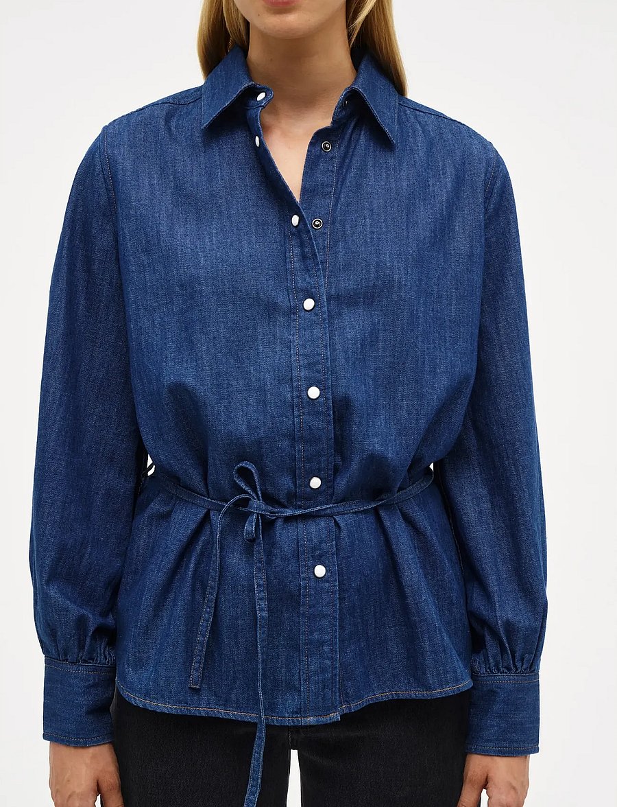 NEUW - FRANCINE SHIRTMID VINTAGE INDIGO - denimskjorter - blue - 0