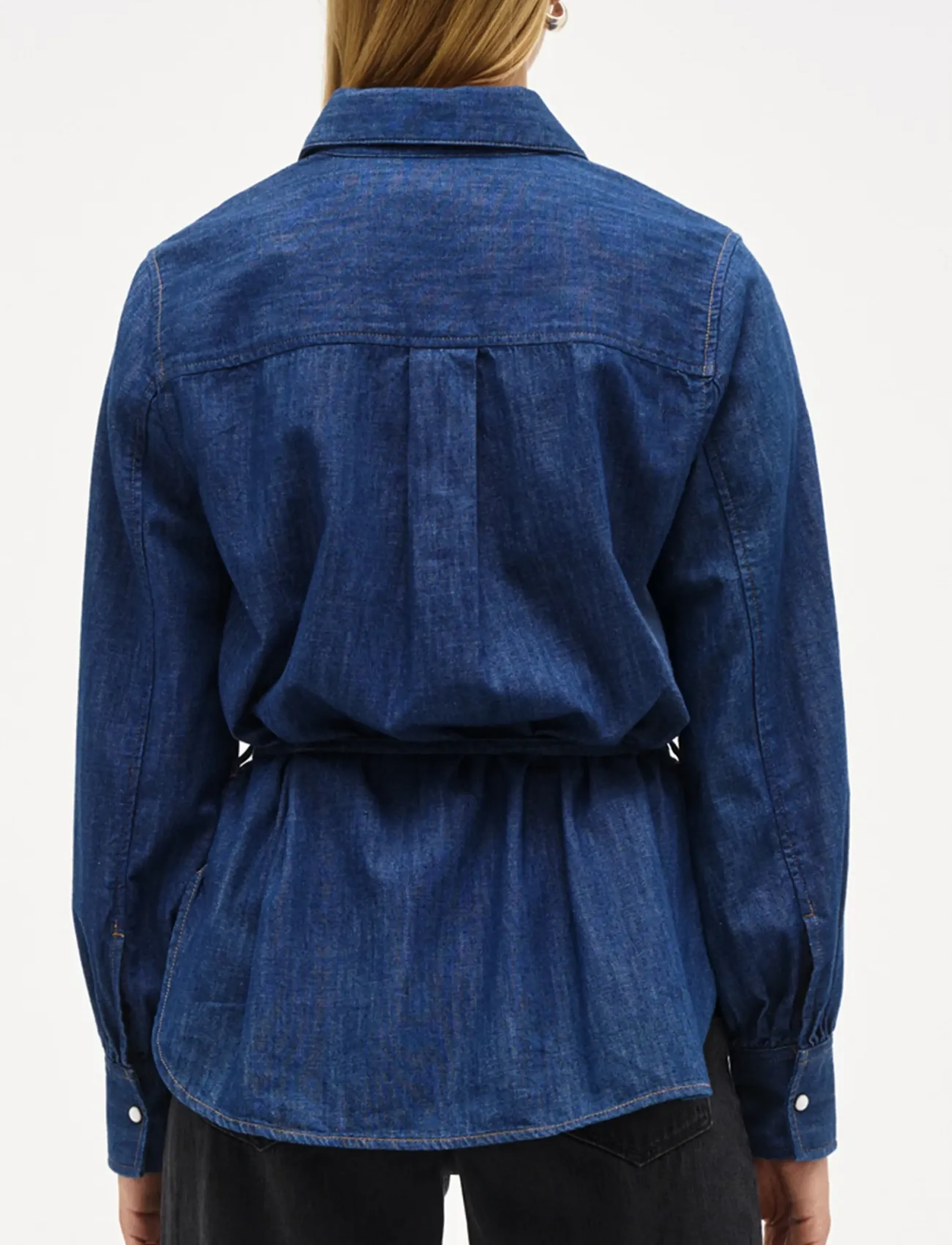 NEUW - FRANCINE SHIRTMID VINTAGE INDIGO - denimskjorter - blue - 4