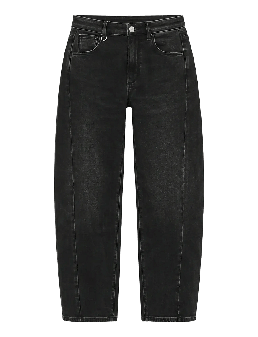 NEUW - AMBER BARREL WANTED WASHED BLACK - barrel jeans - black - 1