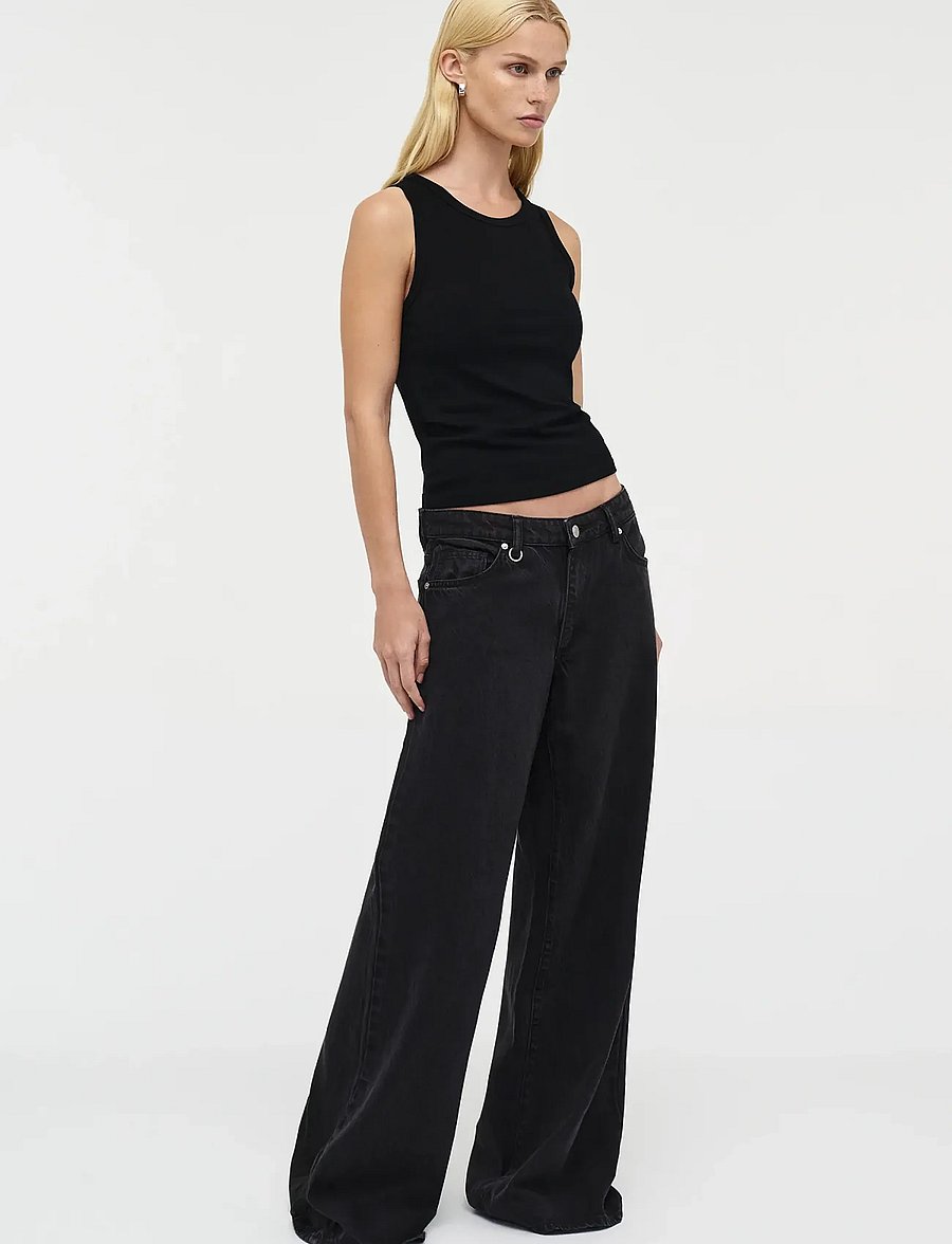 NEUW - MILLA WIDE BLACKOUTWASHED BLACK - laia säärega teksad - black - 3