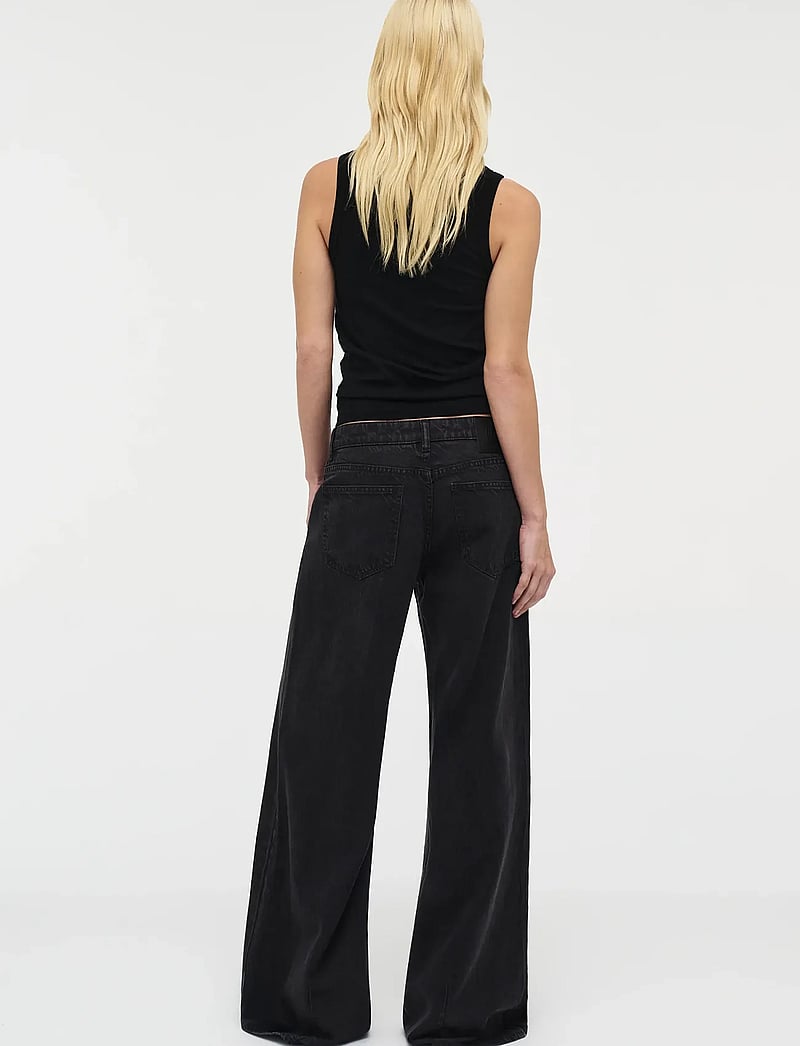 NEUW - MILLA WIDE BLACKOUTWASHED BLACK - brede jeans - black - 4