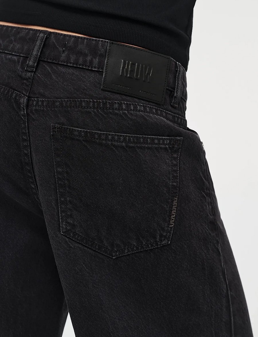 NEUW - MILLA WIDE BLACKOUTWASHED BLACK - laia säärega teksad - black - 5