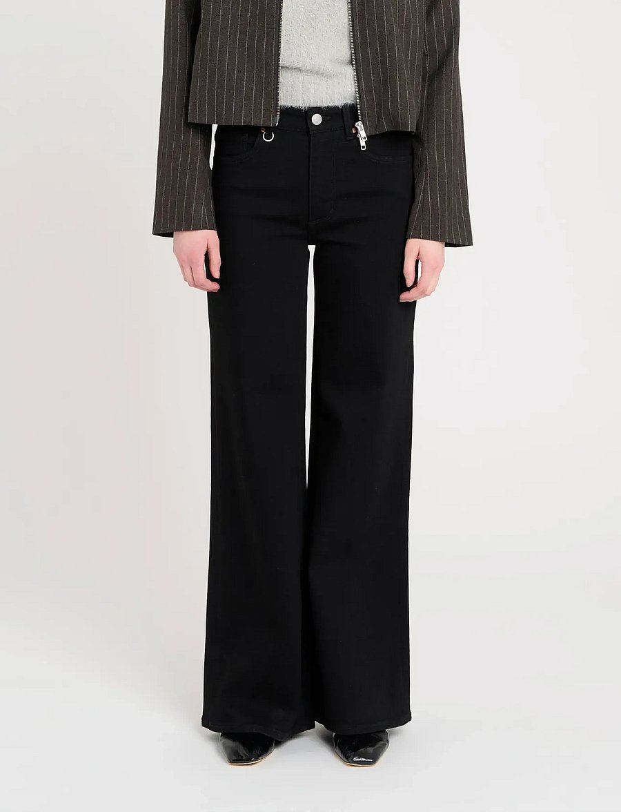 NEUW - EVA WIDE SOMBRESHARP BLACK - hosen mit weitem bein - black - 0