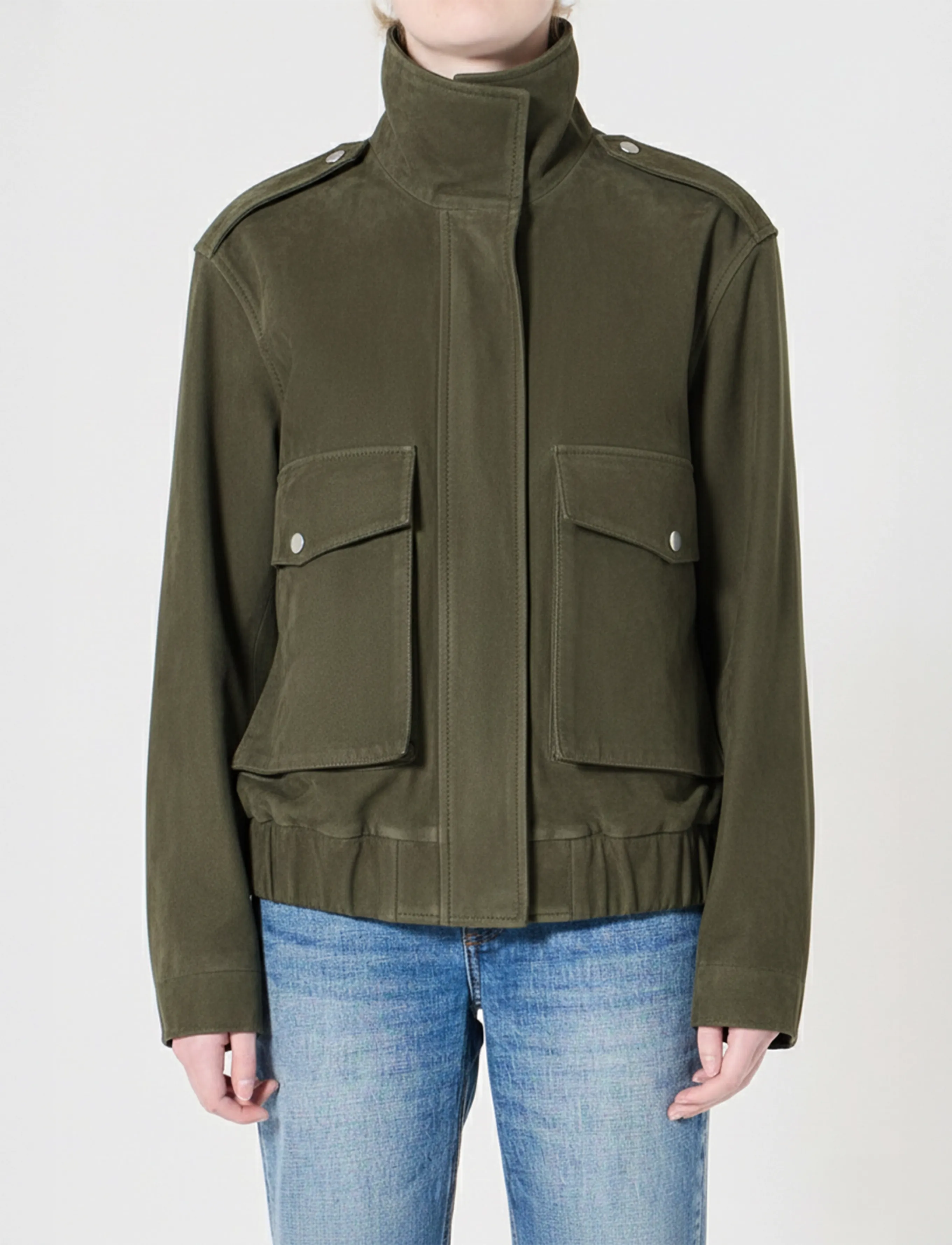 NEUW SCENE SUEDE JACKETOLIVE - Efterårsjakker - GREEN / khaki/green