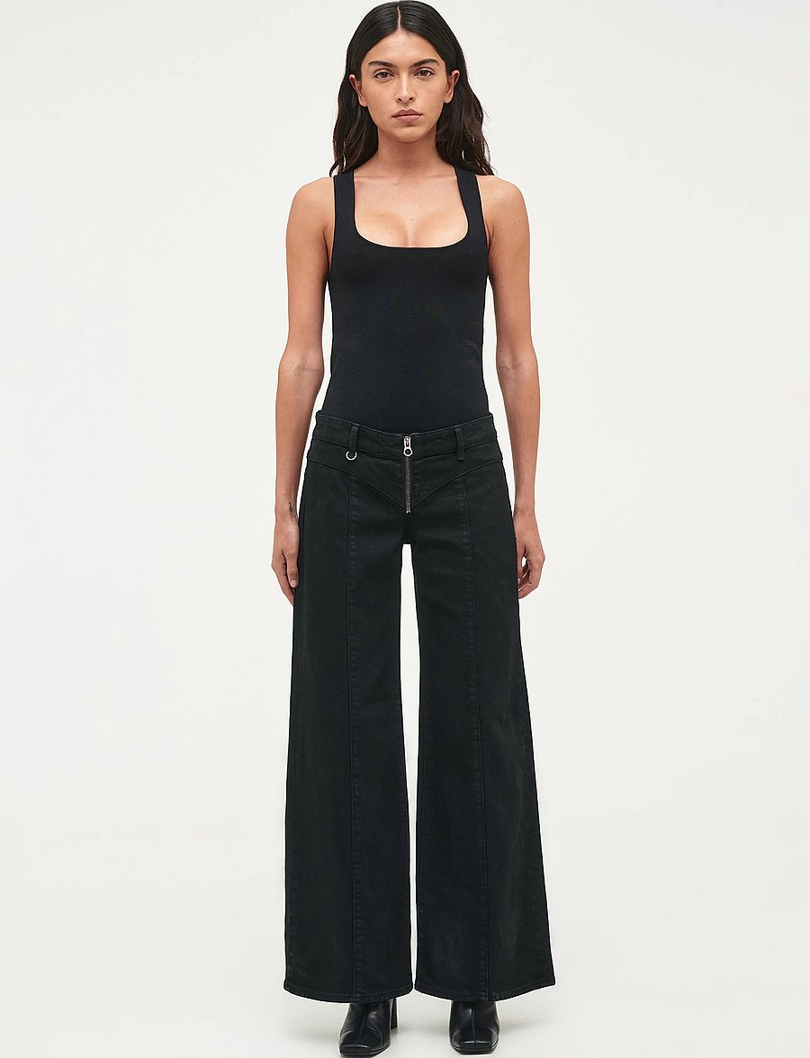NEUW - EVA LOW PHASEWAXED BLACK - barrel jeans - black - 0