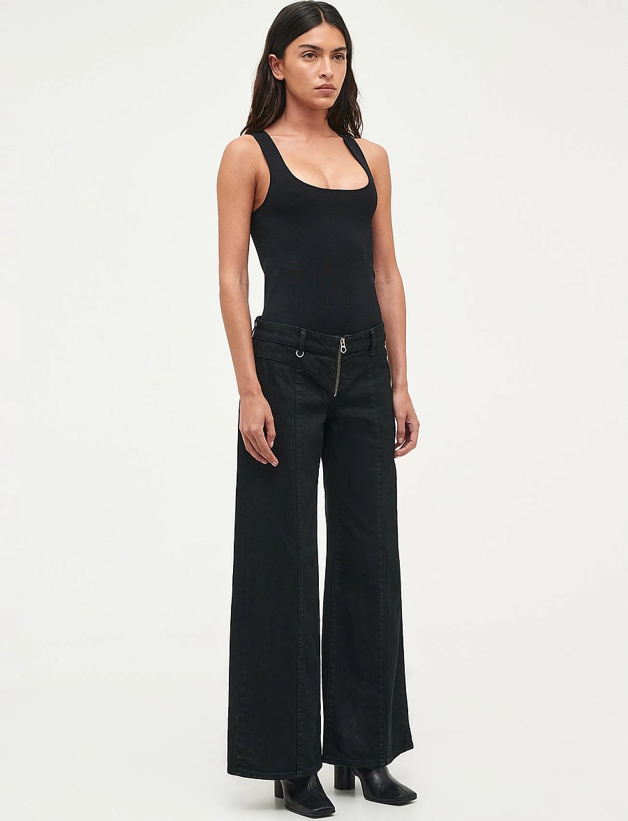 NEUW - EVA LOW PHASEWAXED BLACK - barrel jeans - black - 3
