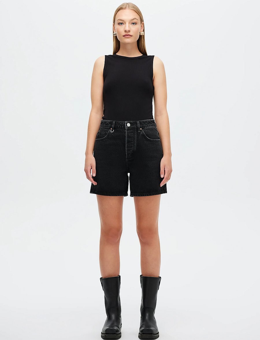 NEUW - EVA SHORT CONTEMPT BLACK - jorts - black - 0