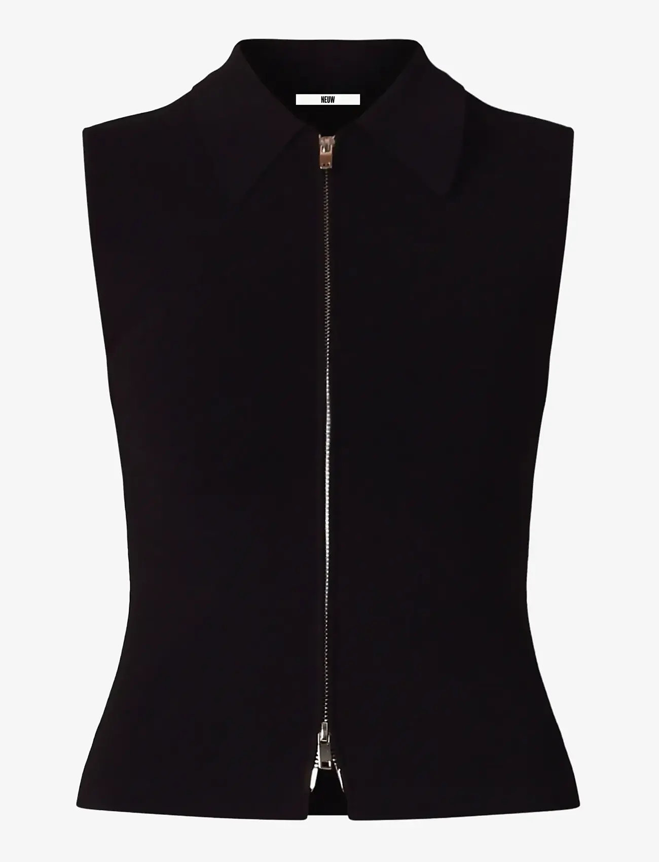 NEUW - SUKI ZIP TOP BLACK - varrukateta pluusid - black - 1