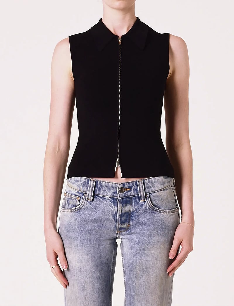 NEUW - SUKI ZIP TOP BLACK - Ærmeløse bluser - black - 0