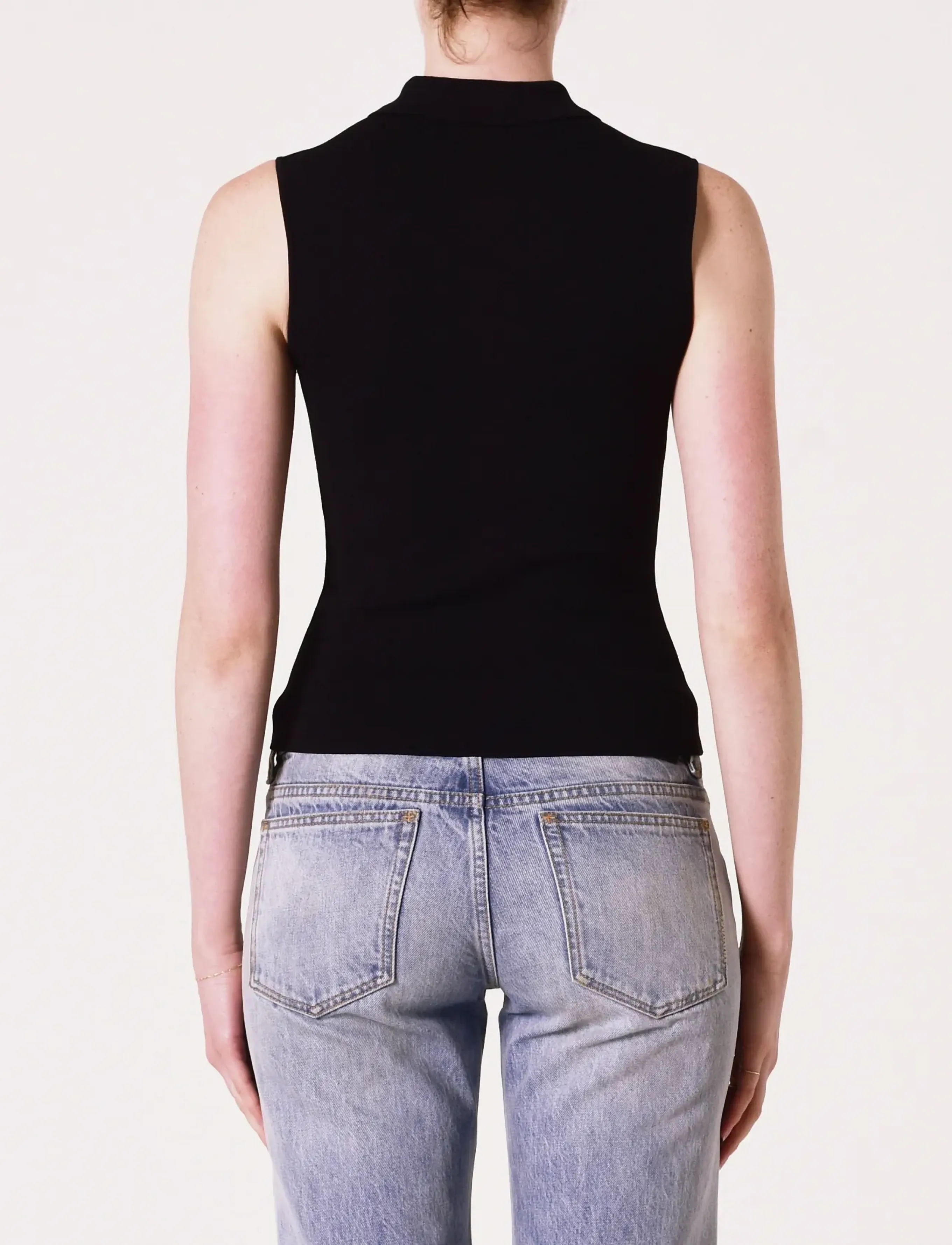 NEUW - SUKI ZIP TOP BLACK - blouses sans manches - black - 2