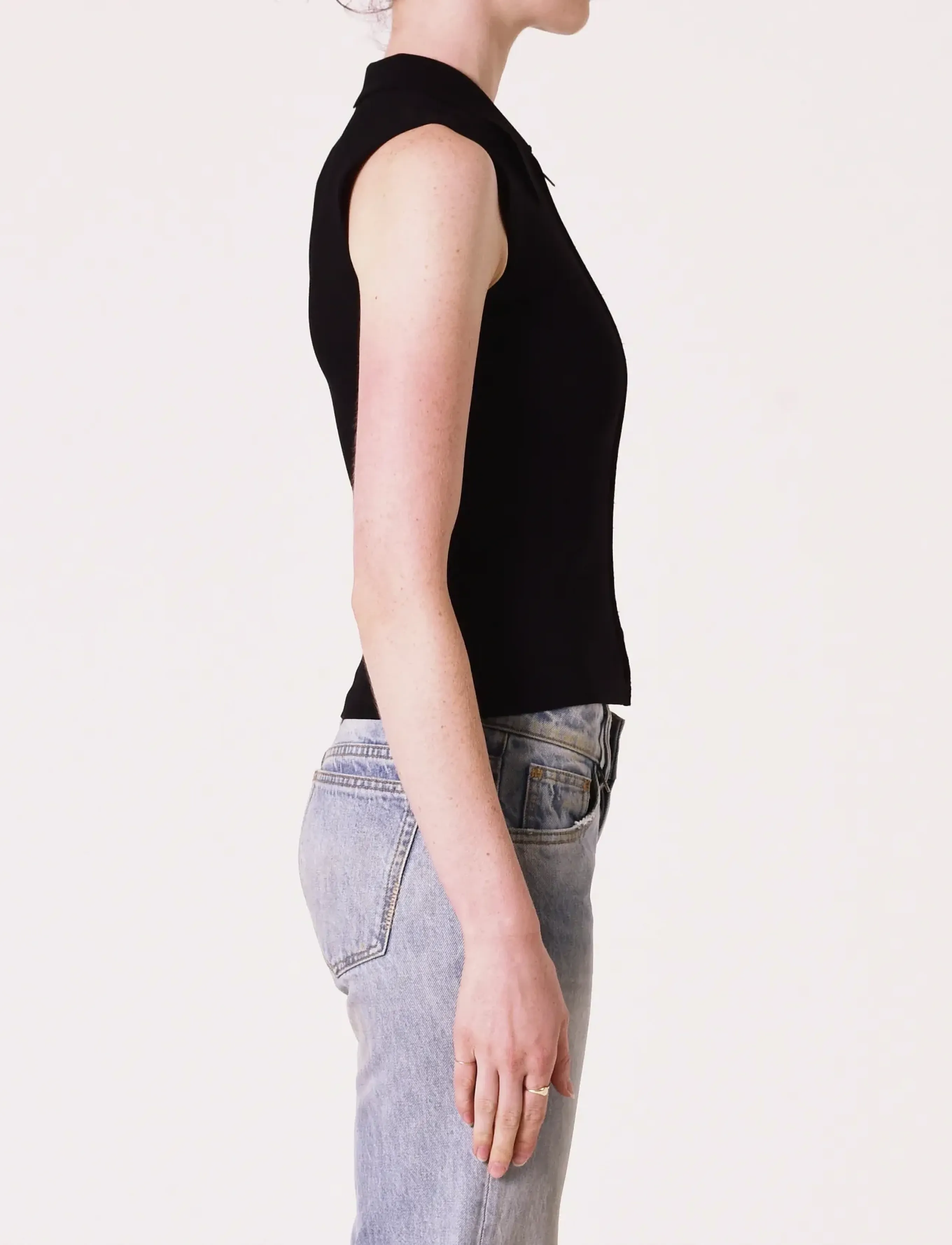 NEUW - SUKI ZIP TOP BLACK - hihattomat puserot - black - 3