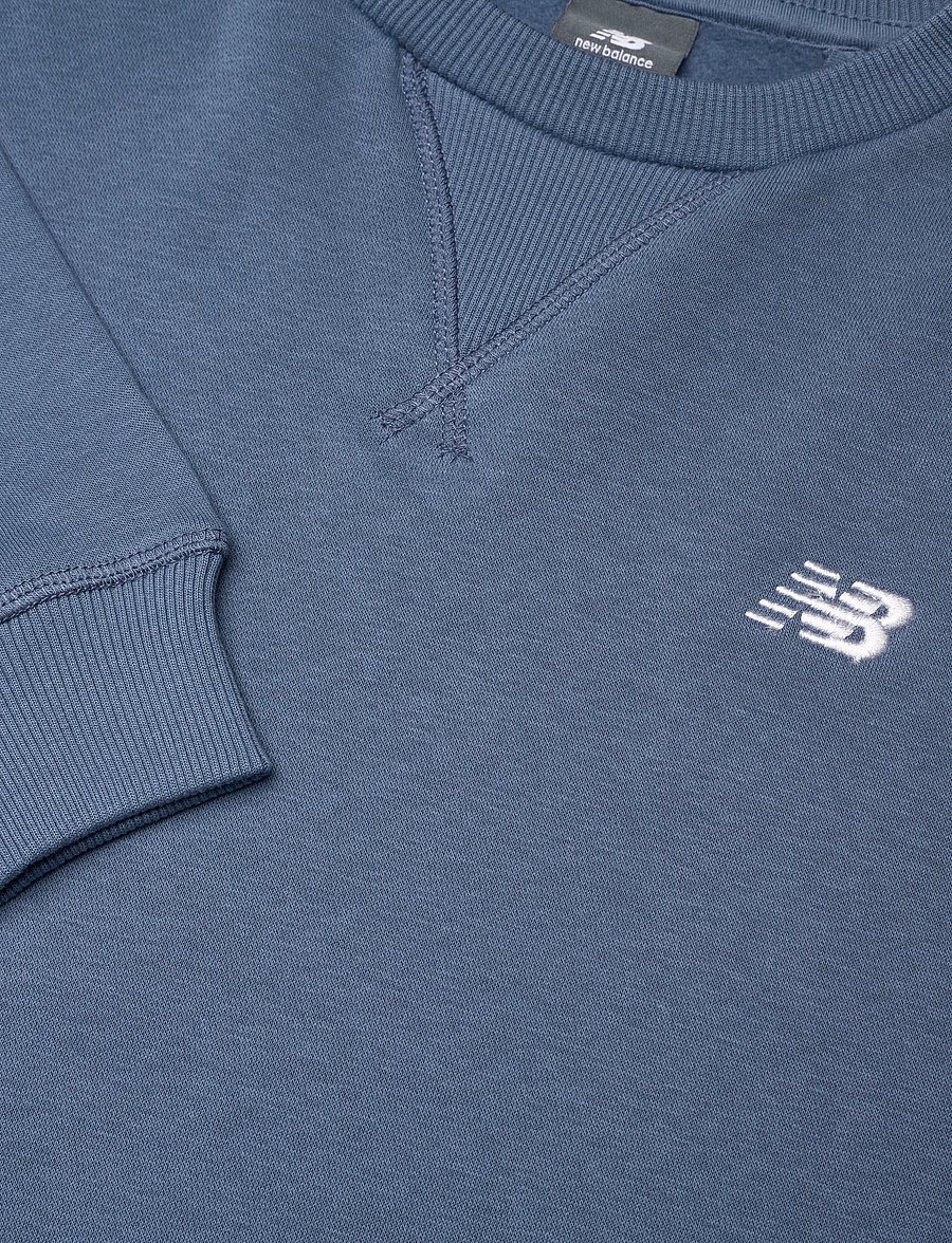 New Balance - New Balance Brush Back Small Logo Crew - sweatshirts - heron blue - 2