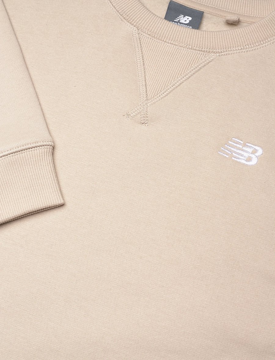 New Balance - New Balance Brush Back Small Logo Crew - sweatshirts - timberwolf - 2