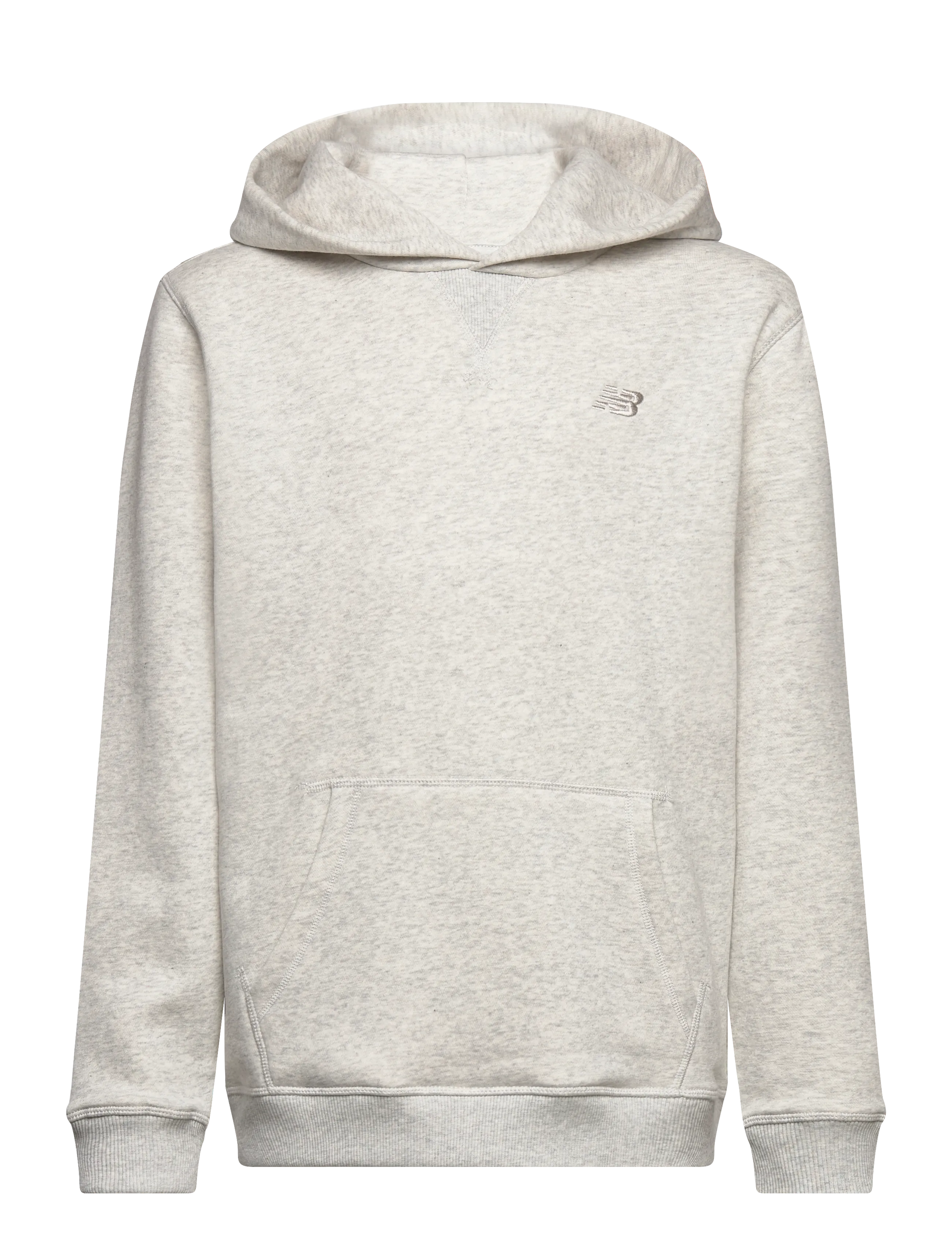 New Balance Brush Back Small Logo Hoodie, Børn, Hættetrøje, Grå, Str: 176