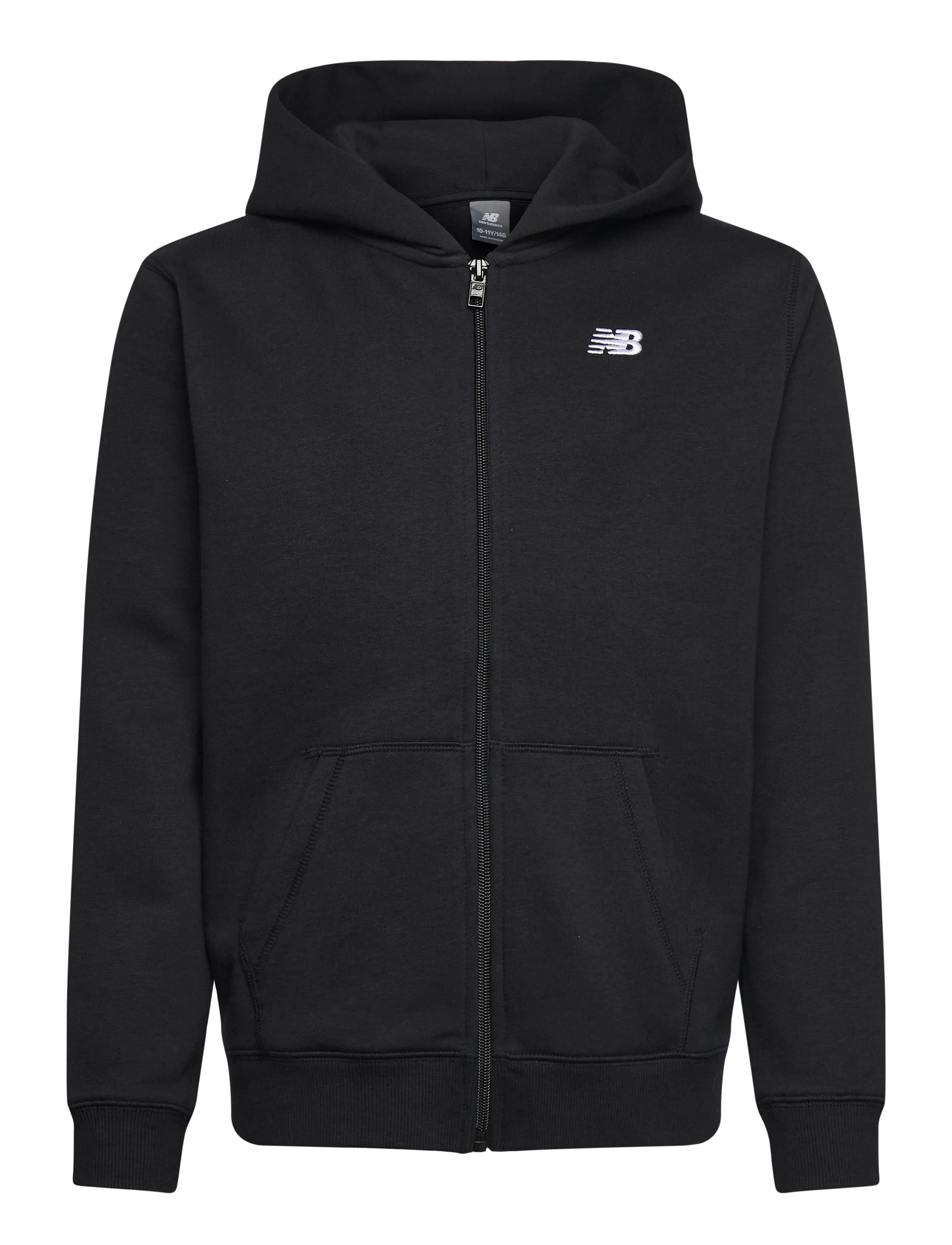 NEW BALANCE New Balance Bürste Back Klein Logo Full Zip Hoodie Schwarz - 122 - Kinder