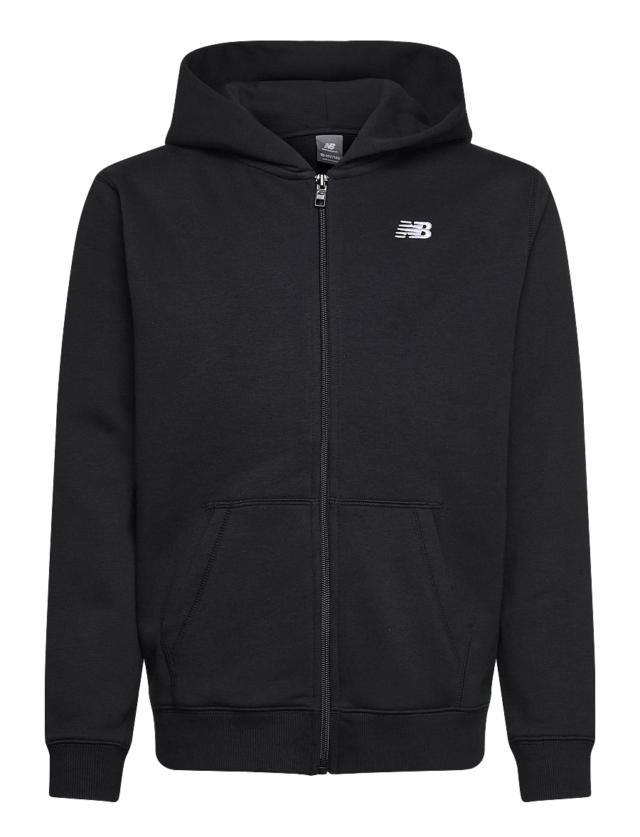 New Balance - New Balance Brush Back Small Logo Full Zip Hoodie - pulls à capuche - nb caviar - 0