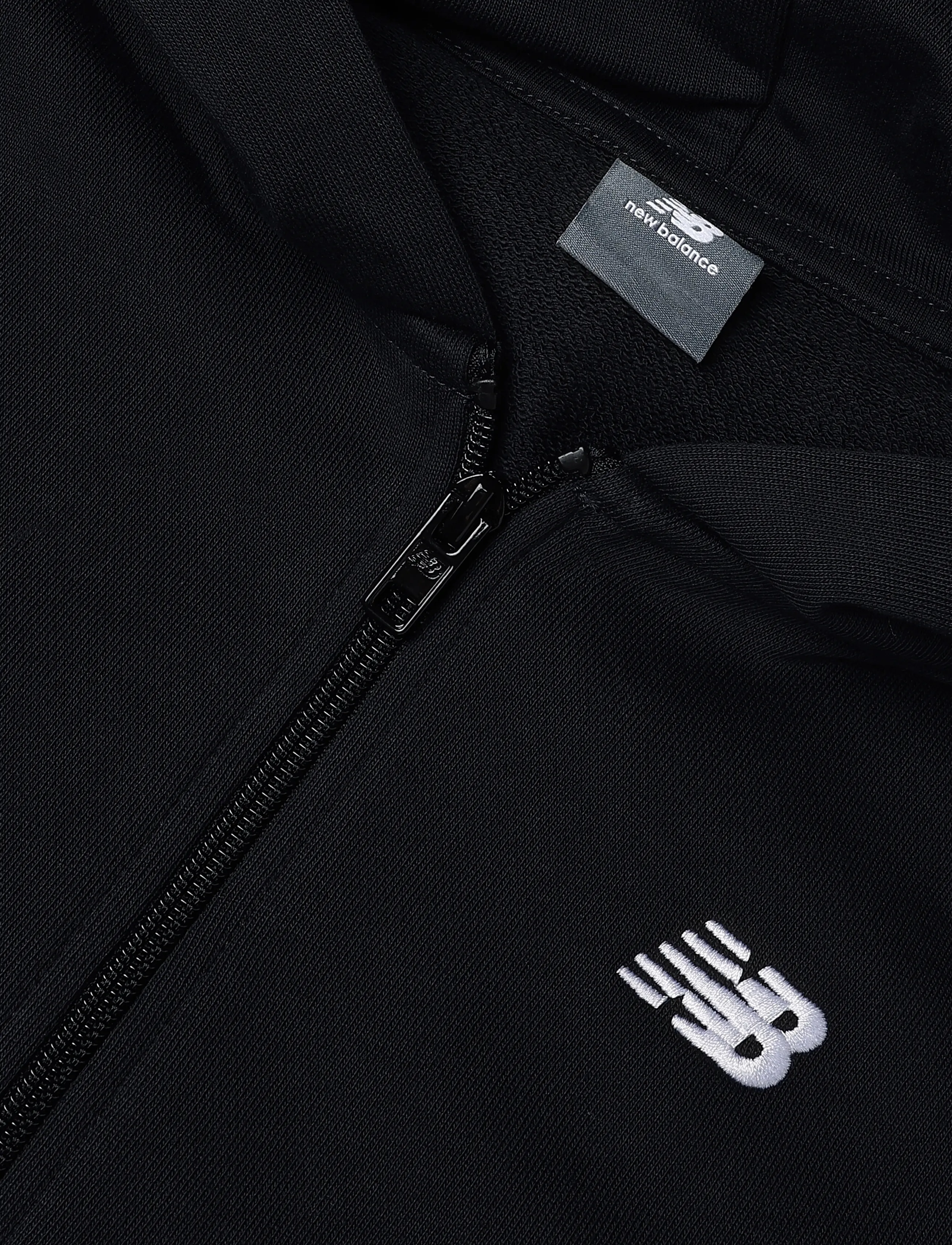 New Balance - New Balance French Terry Small Logo Full Zip Hoodie - hættetrøjer - nb caviar - 2